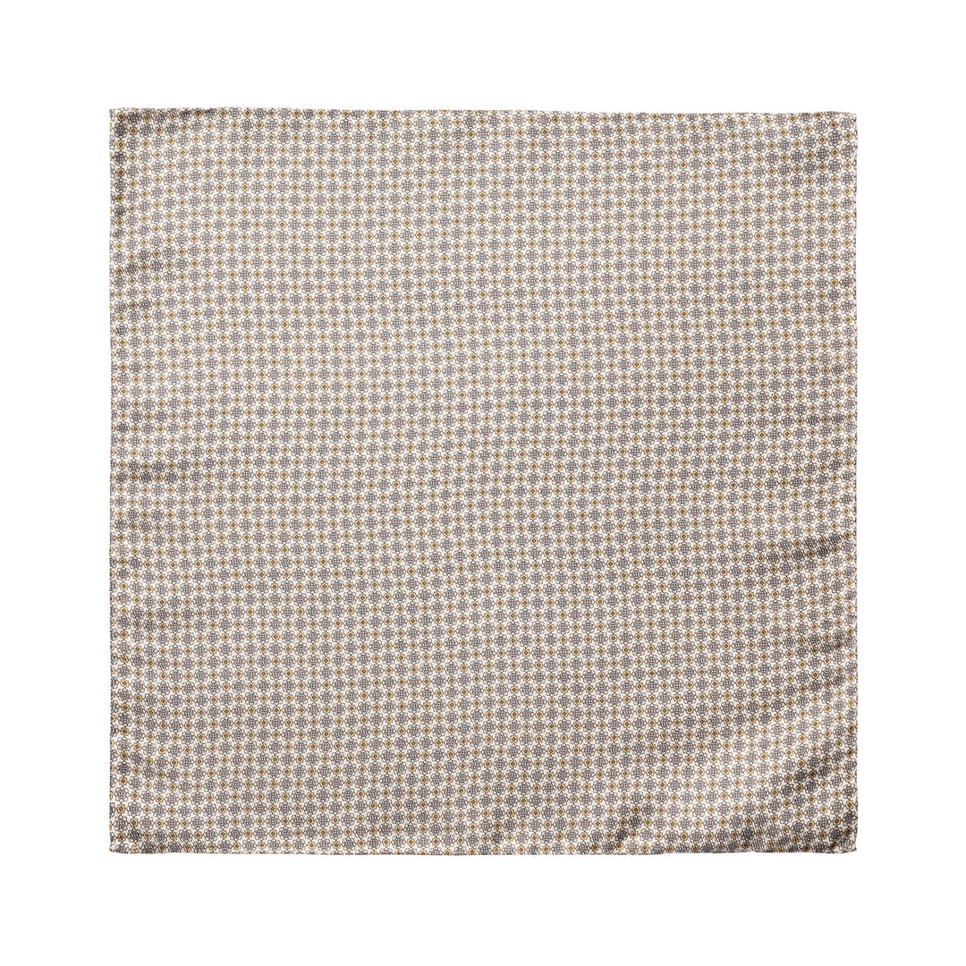 Beige Paisley/Floral Reversible Silk Pocket Square - ETON - Boutique Jacques International