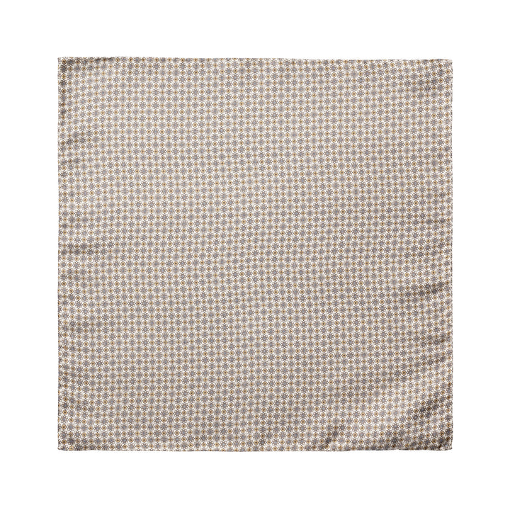 Beige Paisley/Floral Reversible Silk Pocket Square - ETON - Boutique Jacques International