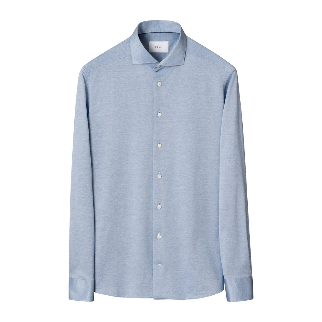 Blue Filo Di Scozia Knitted Cotton Slim Fit Casual Shirt - ETON
