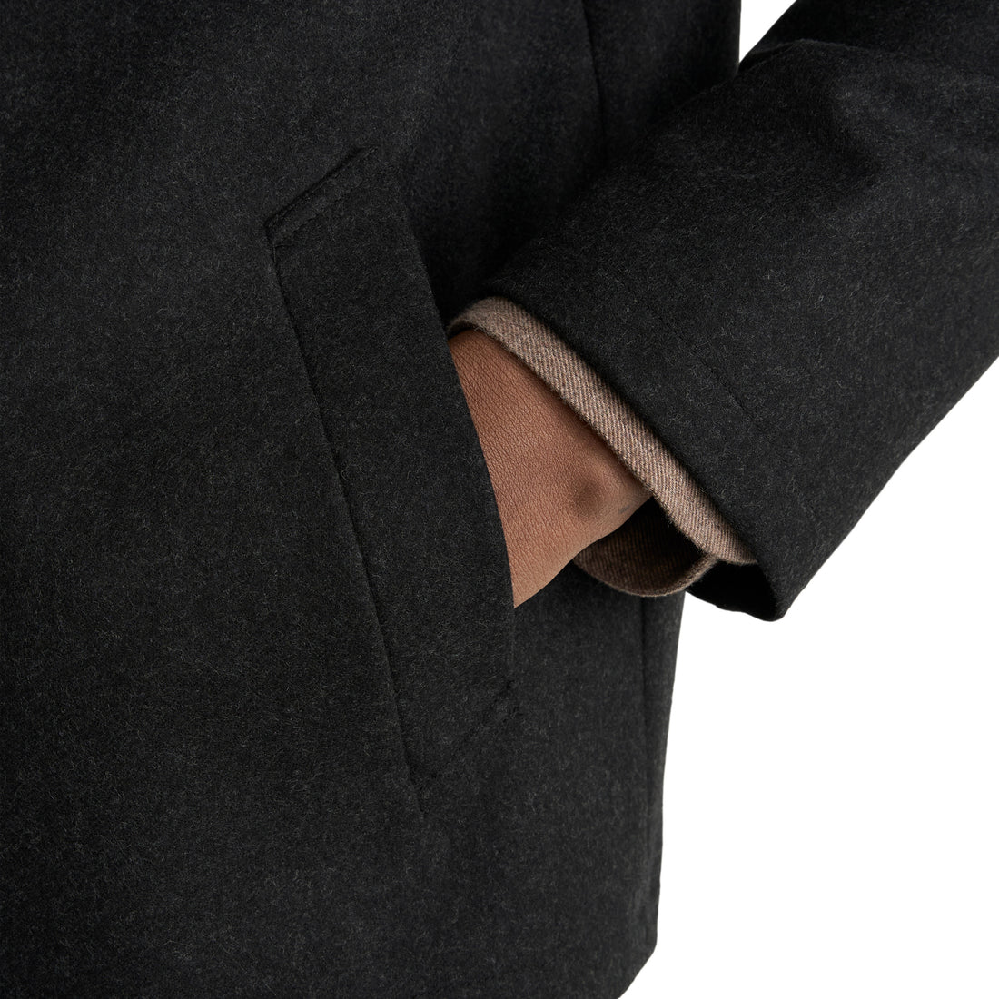 Dark Charcoal Wool Harrington Full Zip Bomber Jacket - ETON