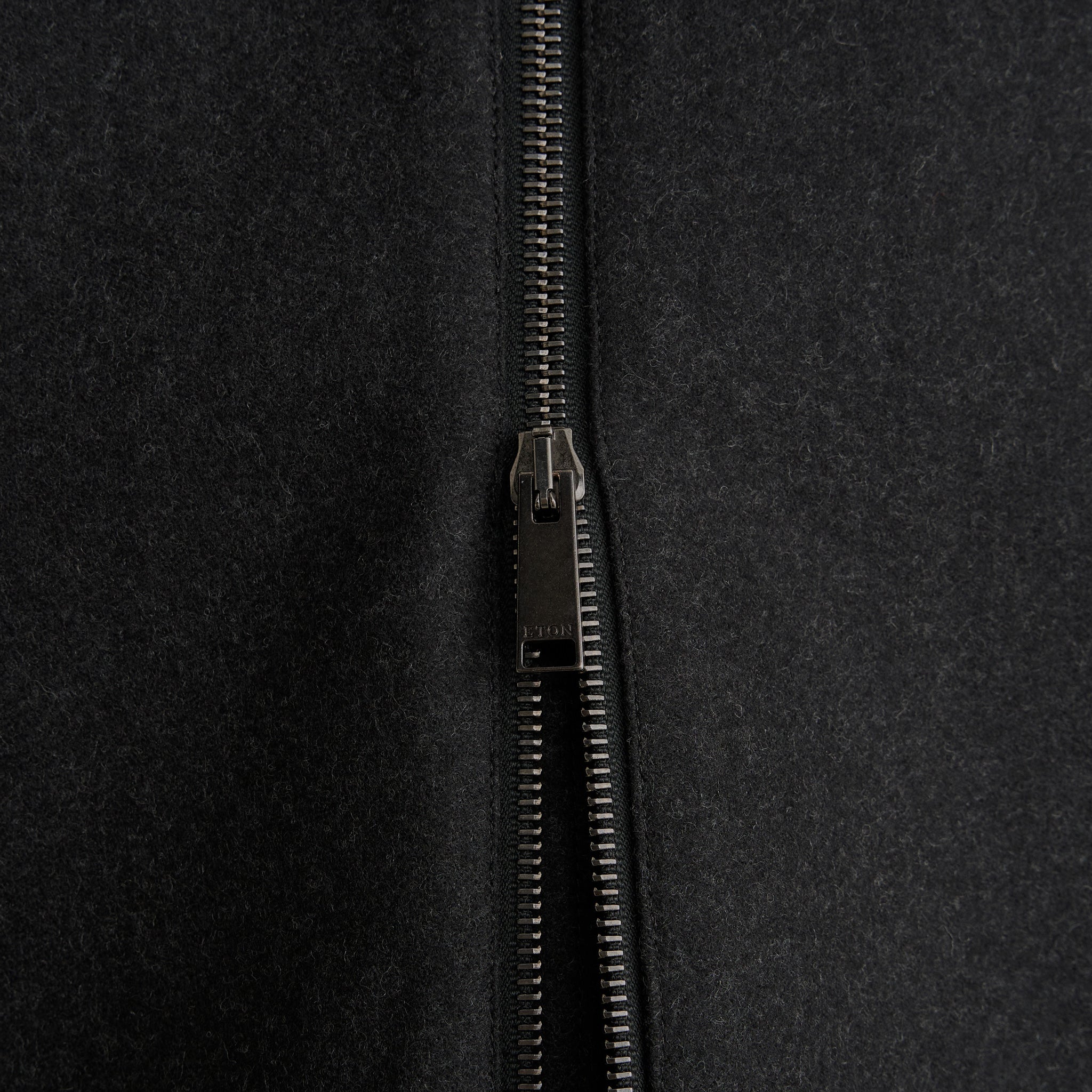 Dark Charcoal Wool Harrington Full Zip Bomber Jacket - ETON