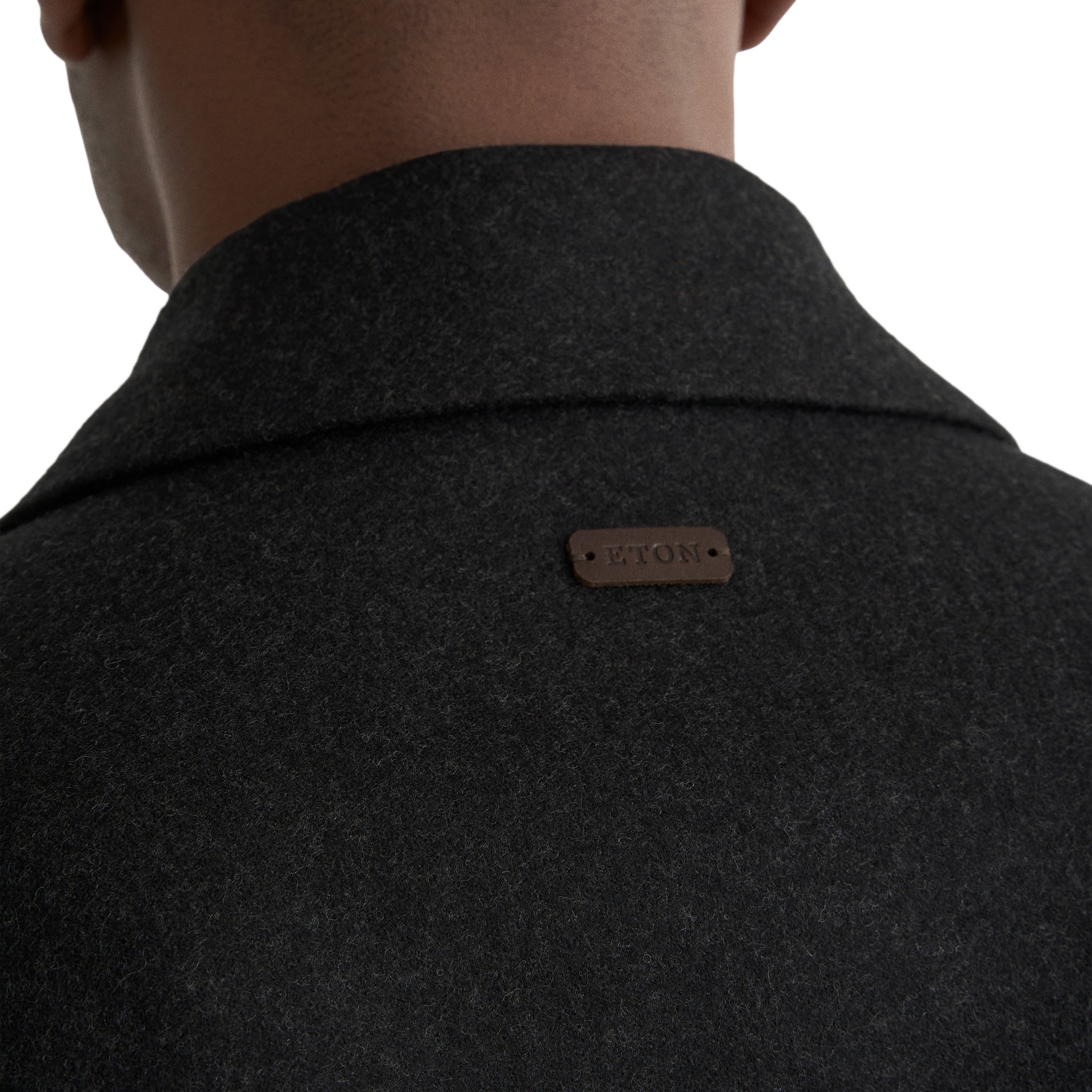 Dark Charcoal Wool Harrington Full Zip Bomber Jacket - ETON