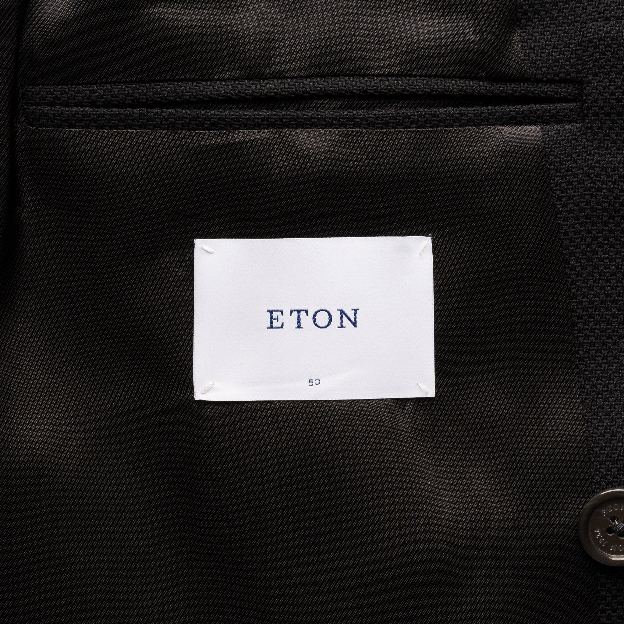 Black Double Breasted Wool Hopsack Soft Jacket - ETON