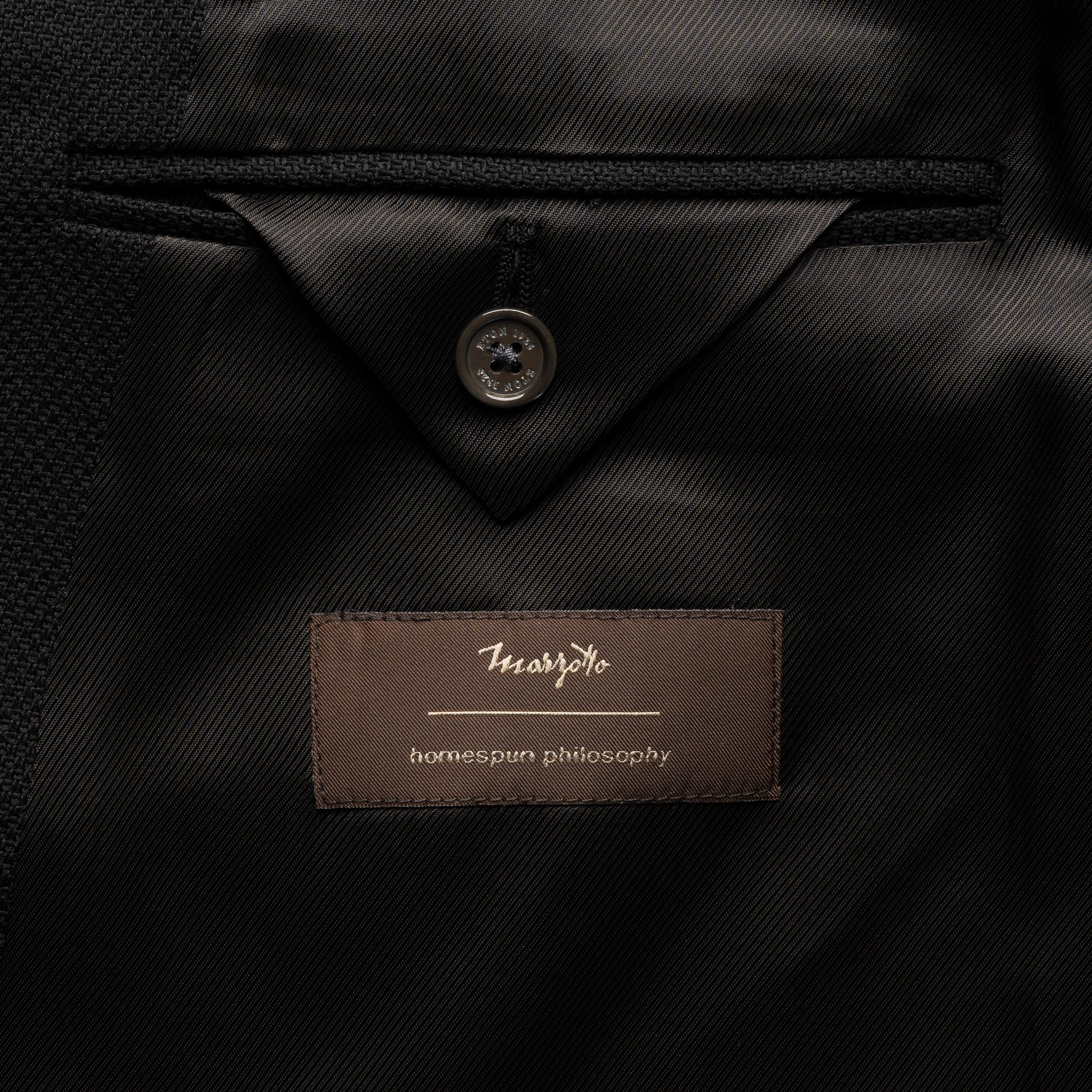 Black Double Breasted Wool Hopsack Soft Jacket - ETON