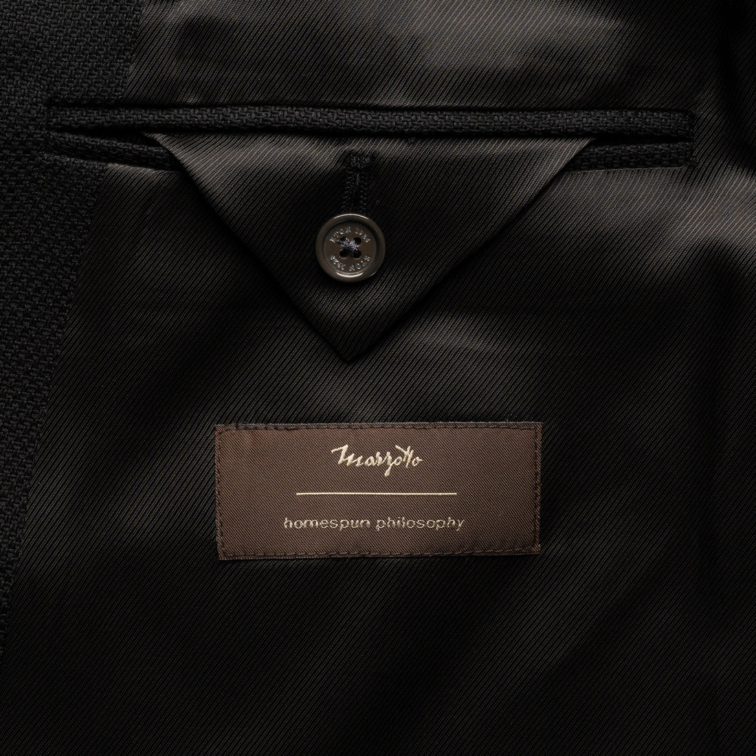 Black Double Breasted Wool Hopsack Soft Jacket - ETON