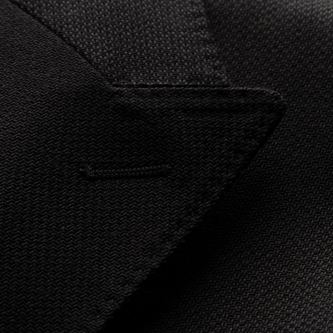 Black Double Breasted Wool Hopsack Soft Jacket - ETON