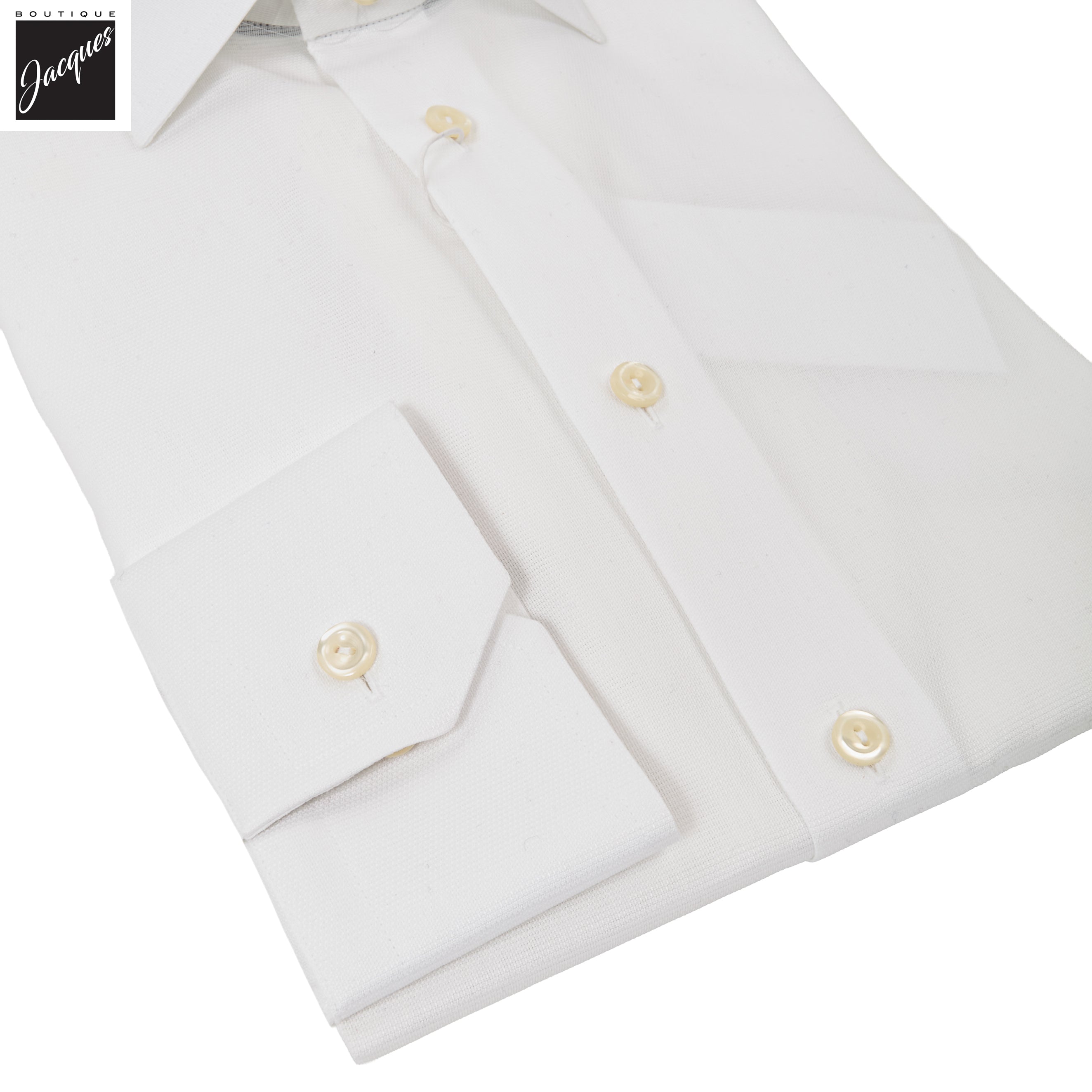White Semi Solid Signature Twill Slim Fit Shirt - ETON - Boutique Jacques International