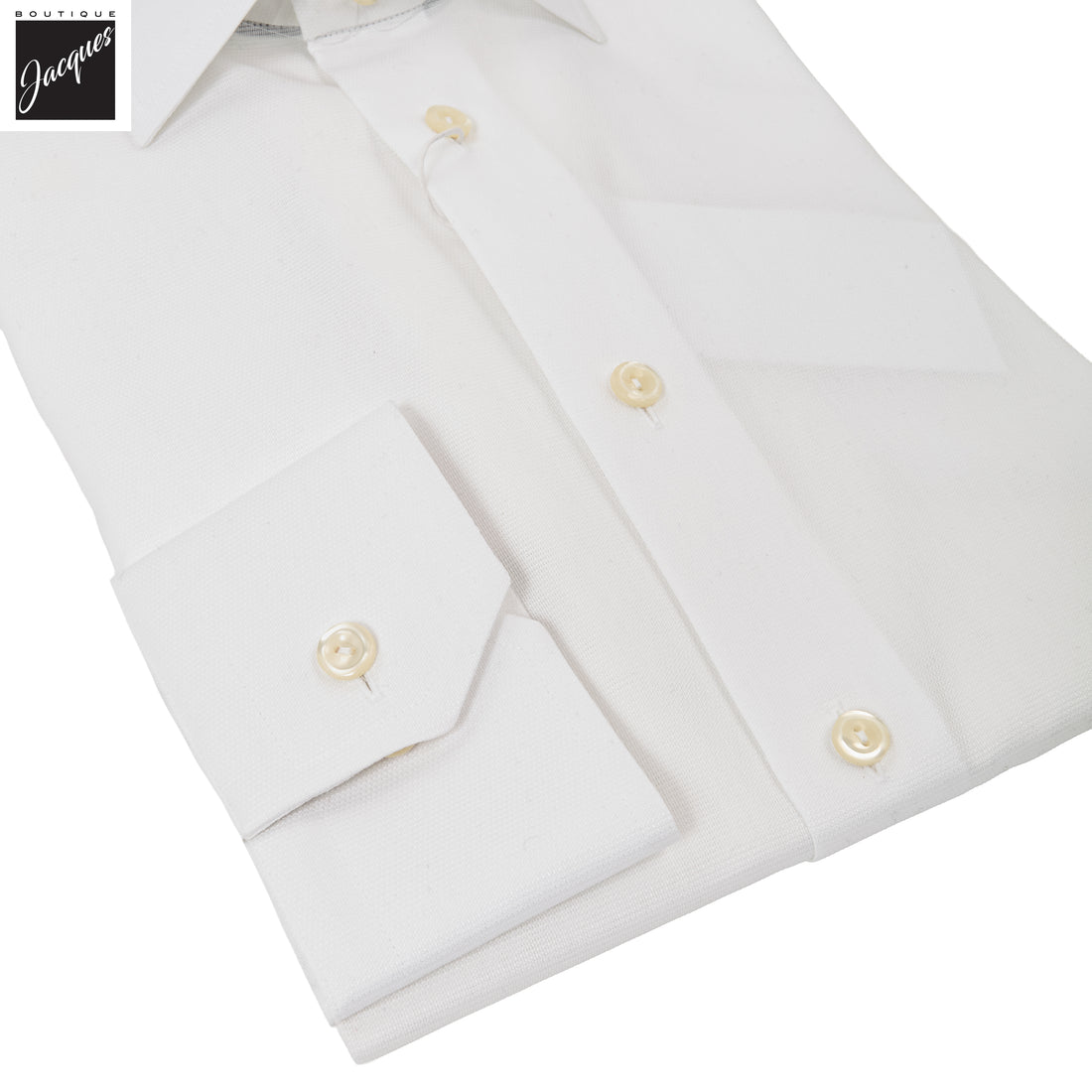 White Semi Solid Signature Twill Slim Fit Shirt - ETON - Boutique Jacques International