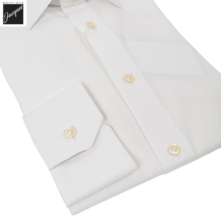 White Semi Solid Signature Twill Slim Fit Shirt - ETON - Boutique Jacques International