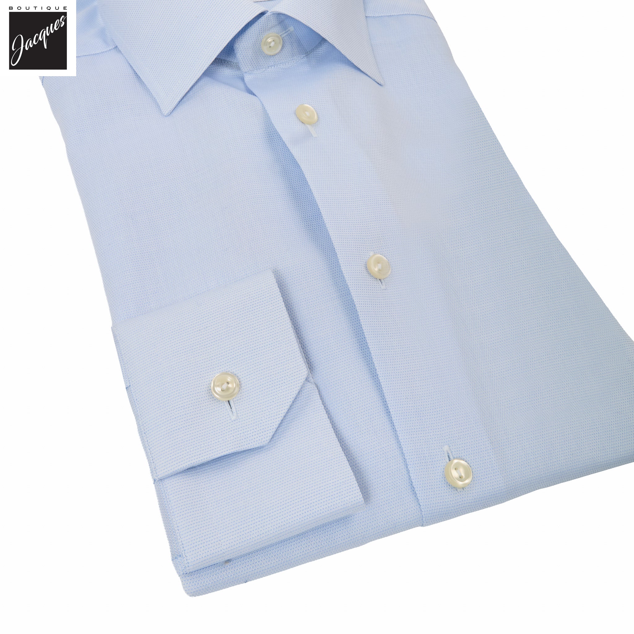 Light Blue Semi Solid Signature Twill Slim Fit Shirt - ETON - Boutique Jacques International