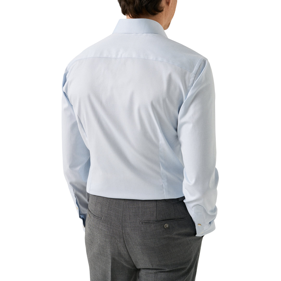 Blue Semi-Solid Supima 120 Elevated Piqué Contemporary Fit Shirt - ETON
