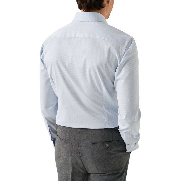 Blue Semi-Solid Supima 120 Elevated Piqué Contemporary Fit Shirt - ETON