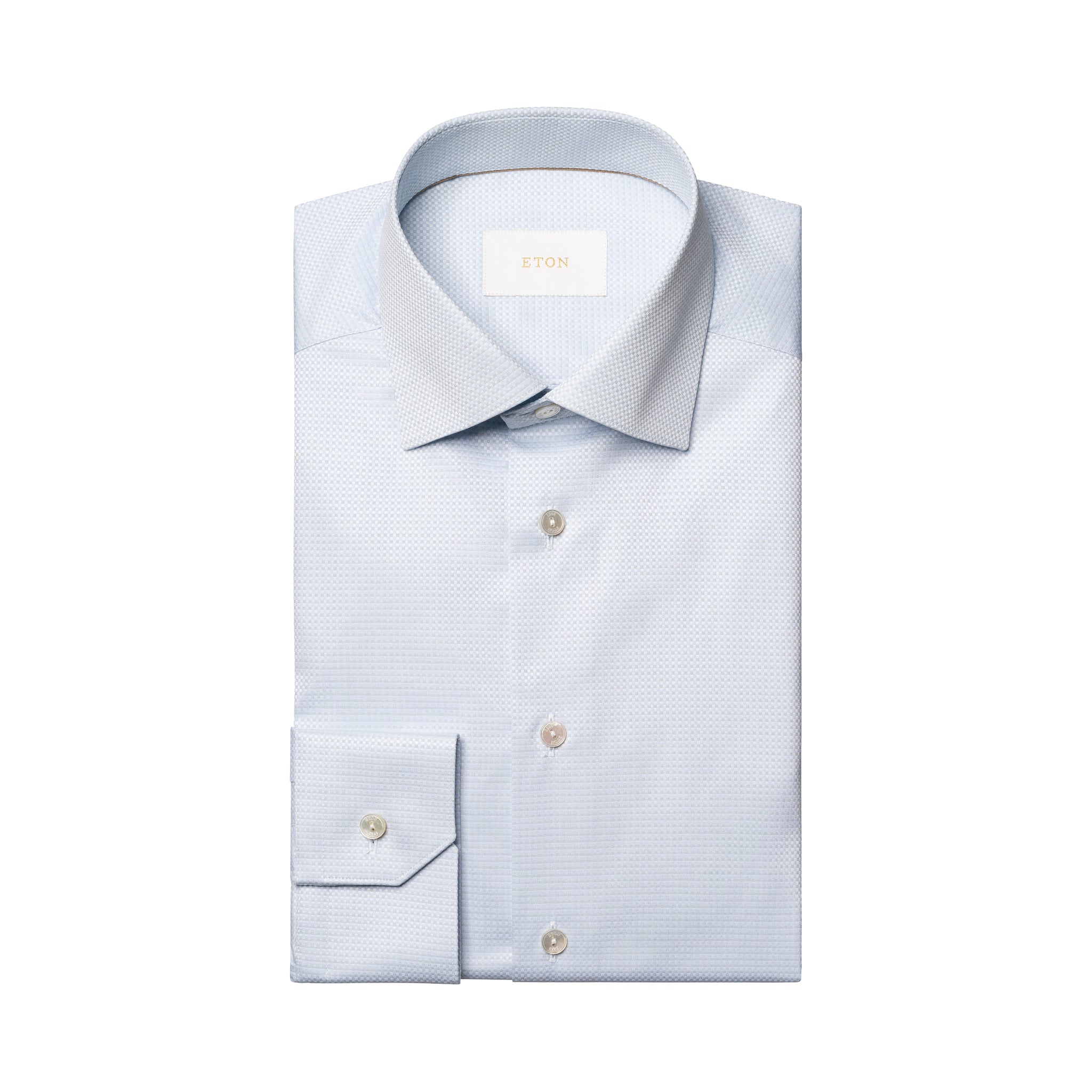Blue Semi-Solid Supima 120 Elevated Piqué Contemporary Fit Shirt - ETON