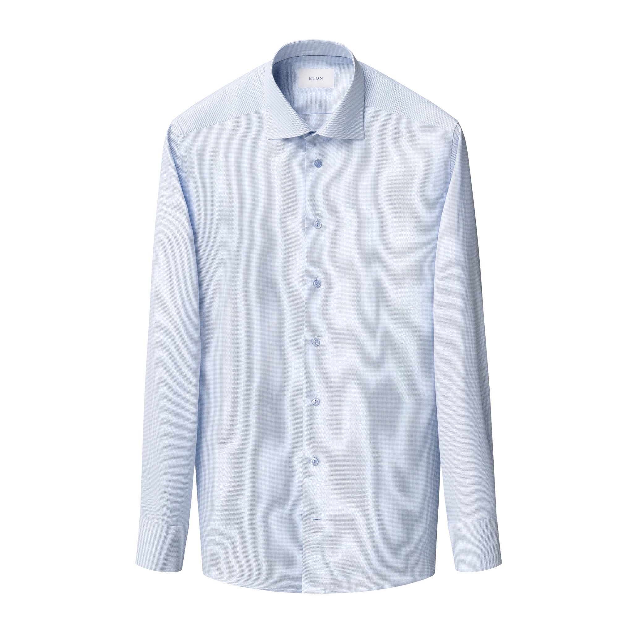 Light Blue Semi Solid Signature Twill Contemporary Fit Shirt - ETON