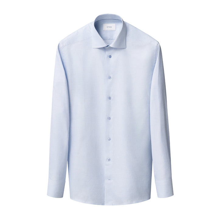 Light Blue Semi Solid Signature Twill Contemporary Fit Shirt - ETON