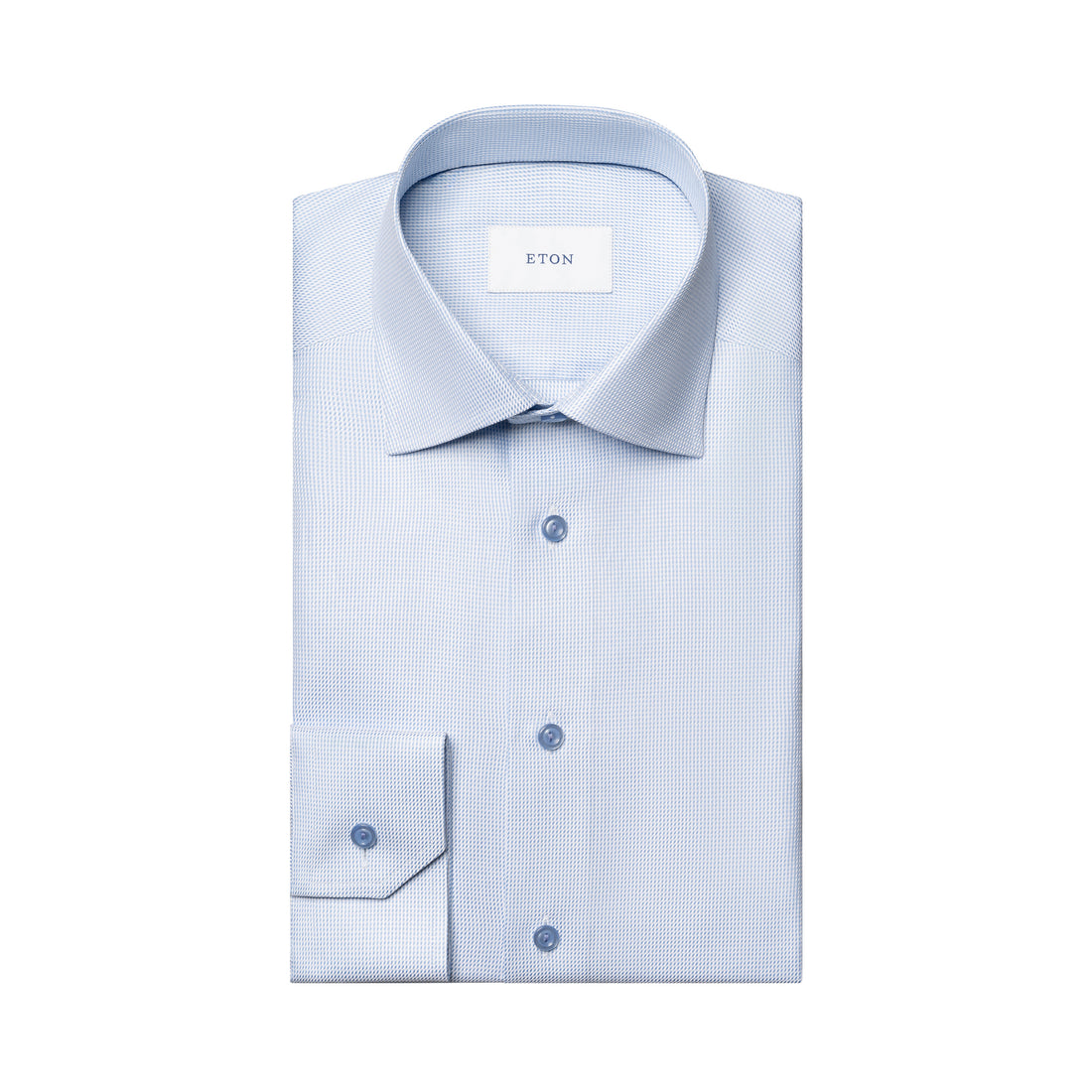 Light Blue Semi Solid Signature Twill Contemporary Fit Shirt - ETON
