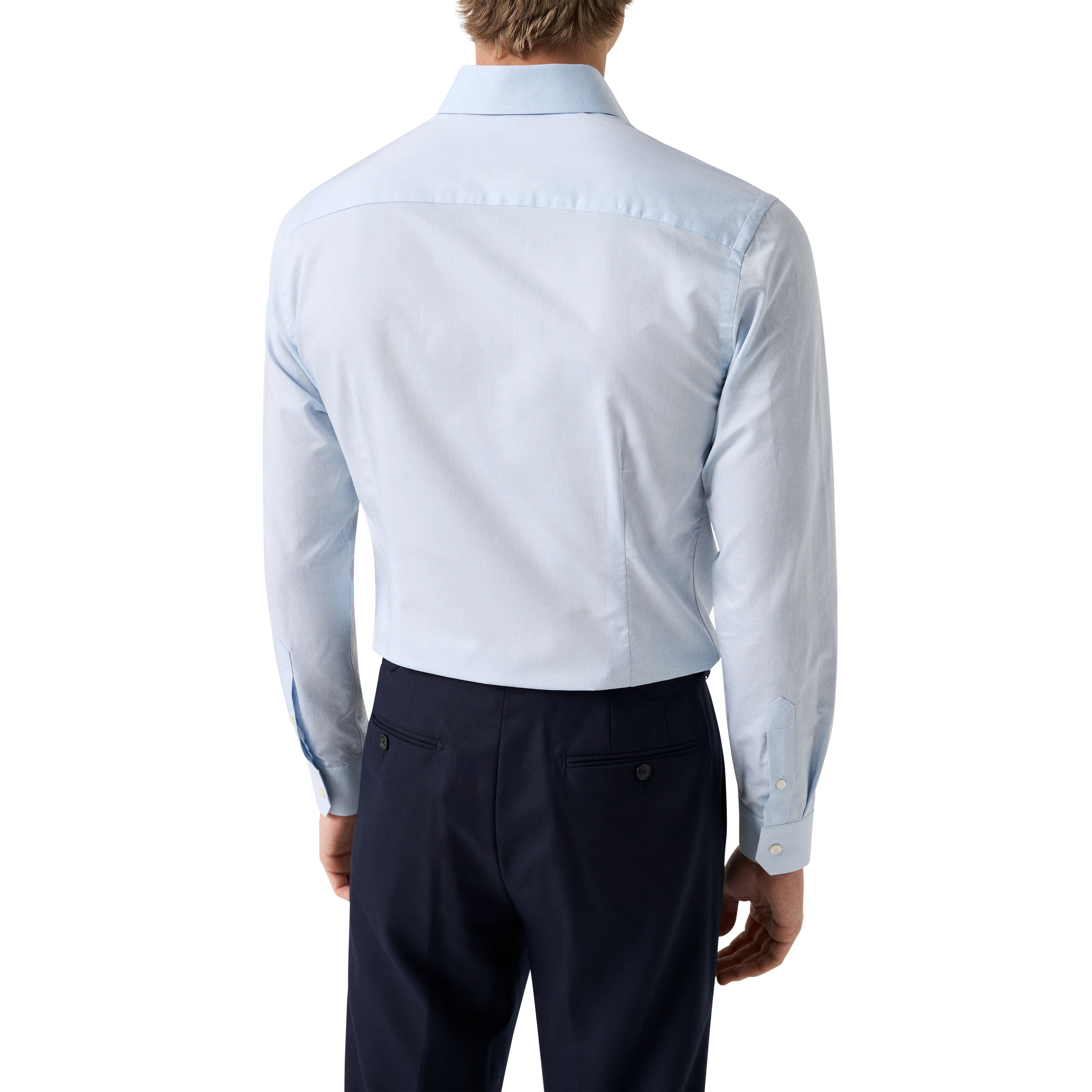 Light Blue Semi Solid Signature Twill Slim Fit Shirt - ETON - Boutique Jacques International