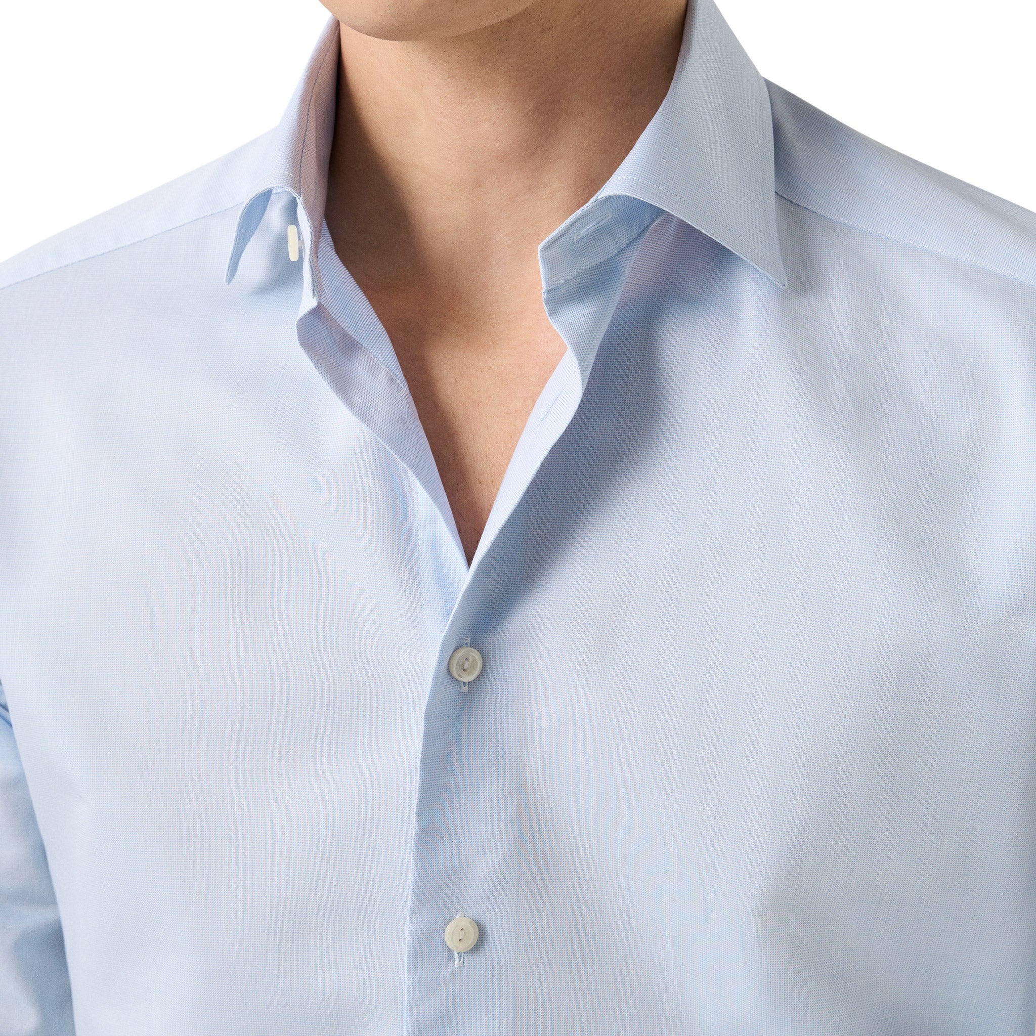 Light Blue Semi Solid Signature Twill Slim Fit Shirt - ETON - Boutique Jacques International