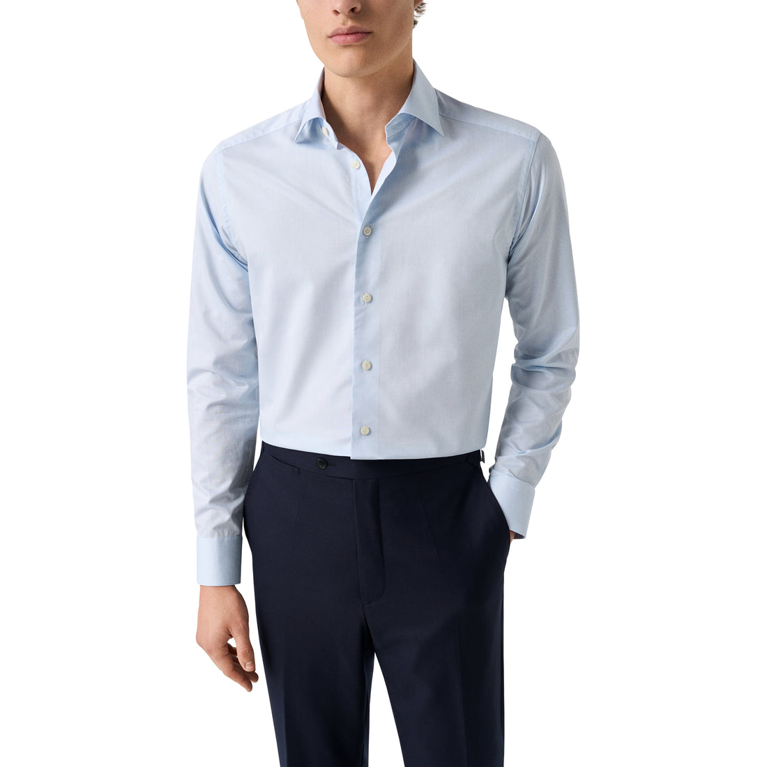 Light Blue Semi Solid Signature Twill Slim Fit Shirt - ETON - Boutique Jacques International