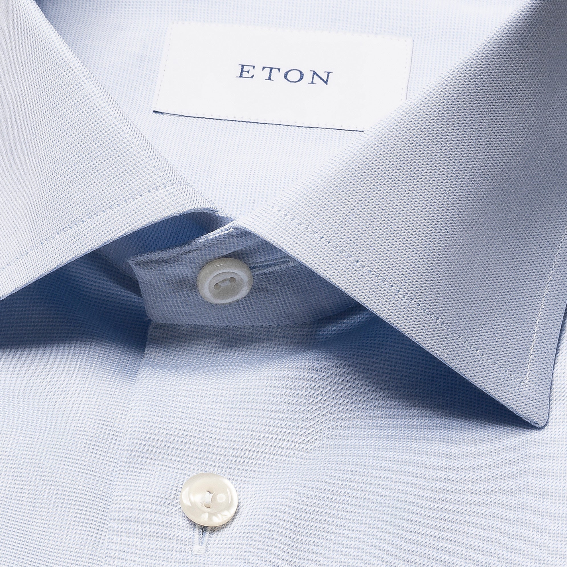 Light Blue Semi Solid Signature Twill Slim Fit Shirt - ETON - Boutique Jacques International