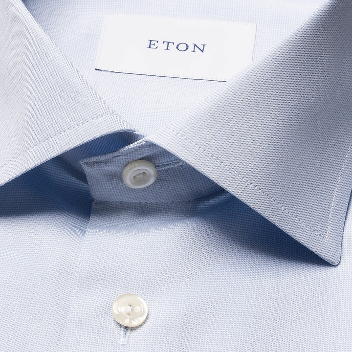 Light Blue Semi Solid Signature Twill Slim Fit Shirt - ETON - Boutique Jacques International