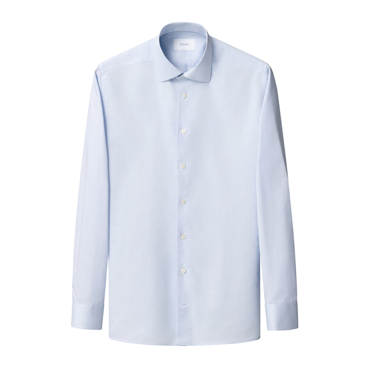 Light Blue Semi Solid Signature Twill Slim Fit Shirt - ETON - Boutique Jacques International