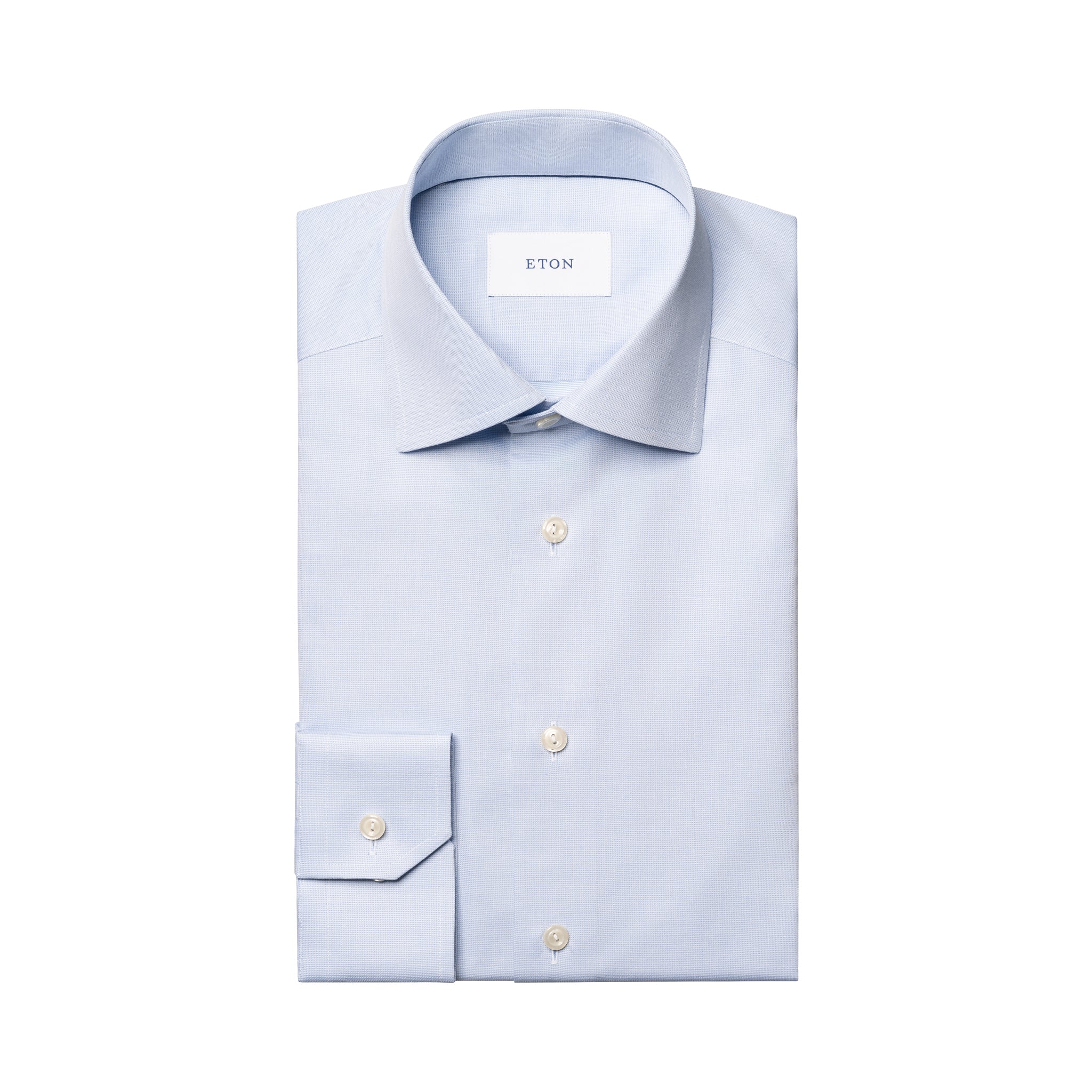 Light Blue Semi Solid Signature Twill Slim Fit Shirt - ETON - Boutique Jacques International