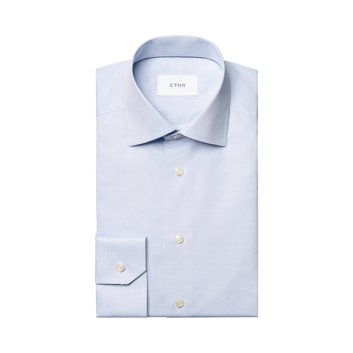 Light Blue Semi Solid Signature Twill Slim Fit Shirt - ETON - Boutique Jacques International