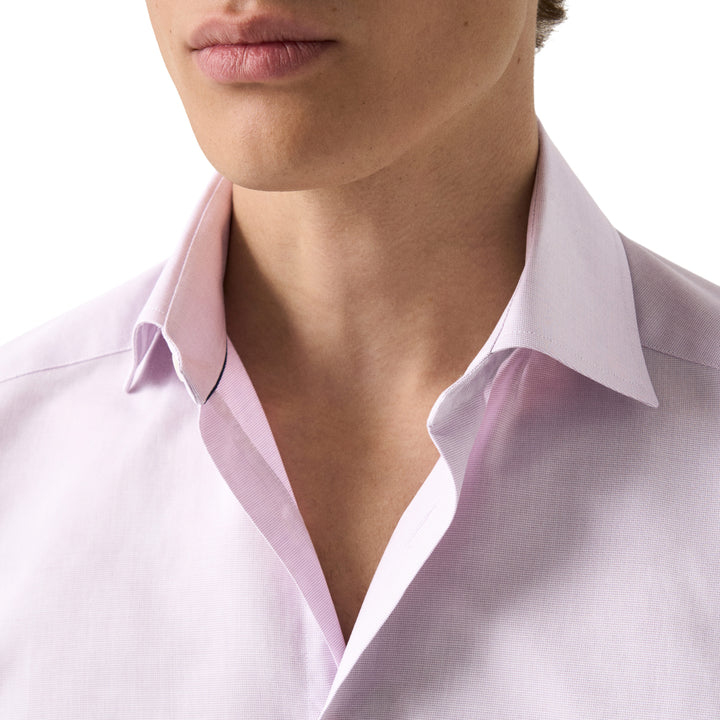 Pink Semi Solid Signature Twill Slim Fit Shirt - ETON - Boutique Jacques International