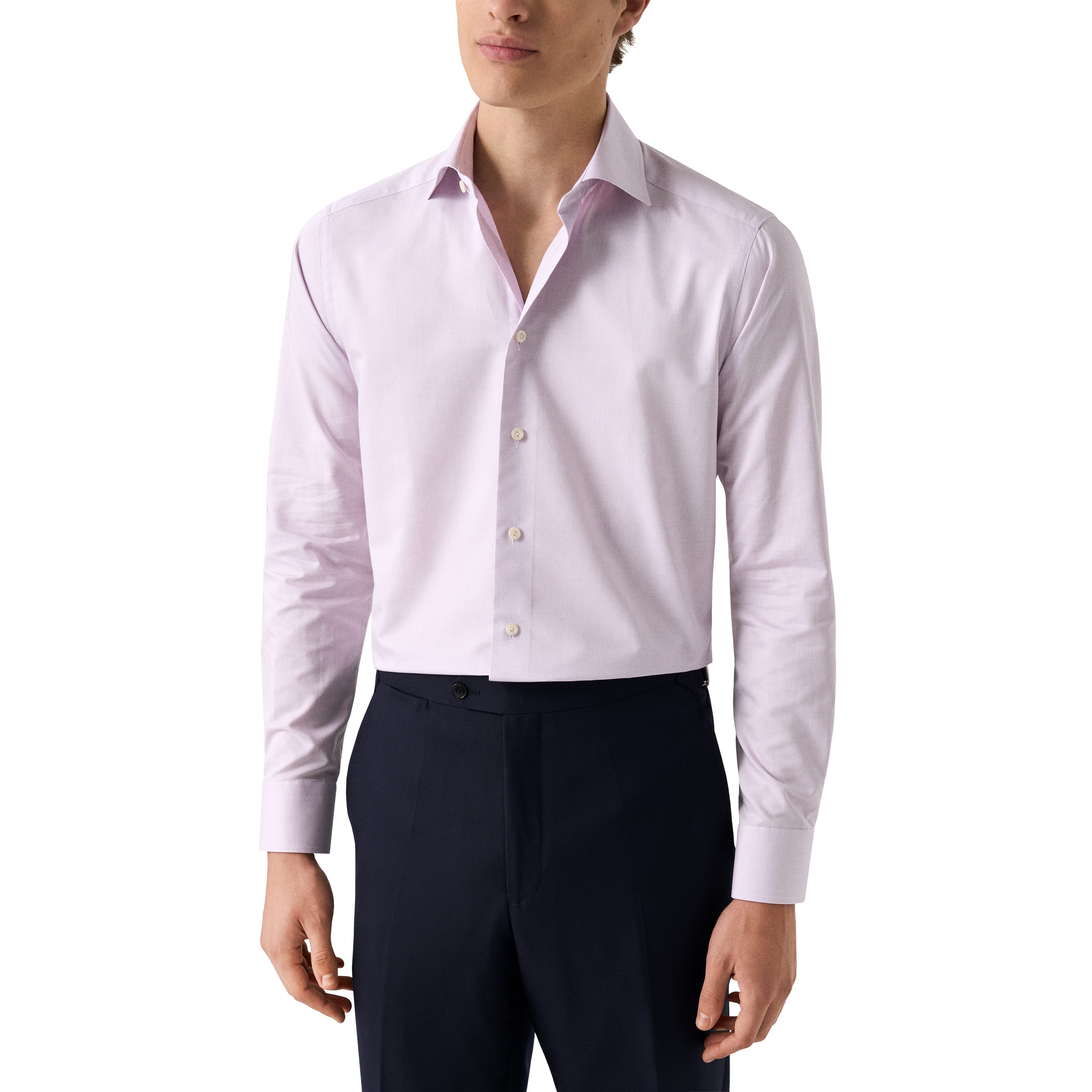Pink Semi Solid Signature Twill Slim Fit Shirt - ETON - Boutique Jacques International