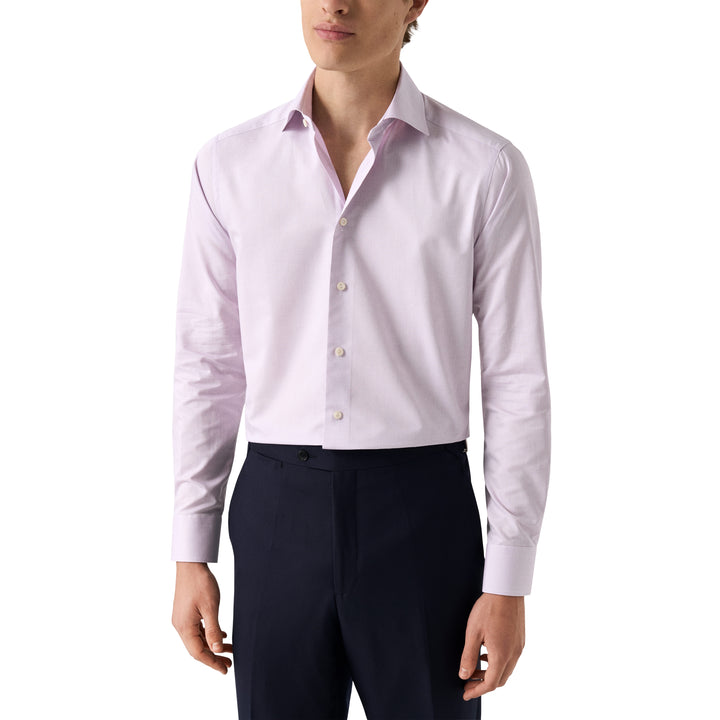 Pink Semi Solid Signature Twill Slim Fit Shirt - ETON - Boutique Jacques International