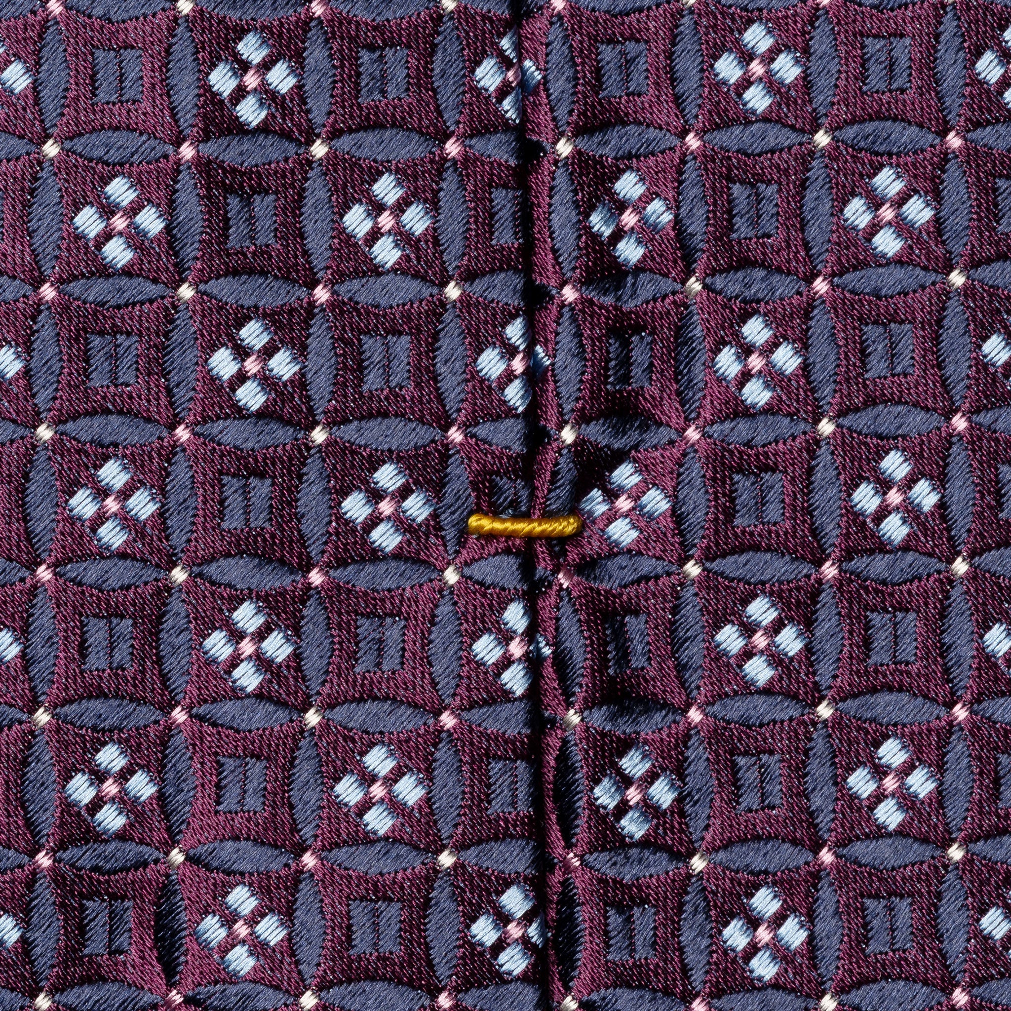 Dark Purple & Burgundy Floral Medallion Woven Silk Tie - ETON