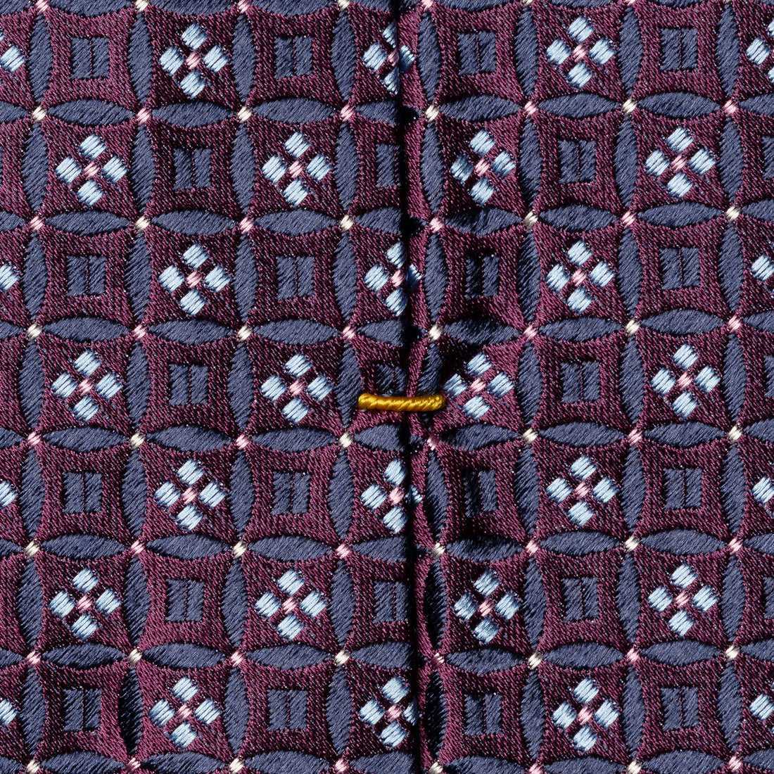 Dark Purple & Burgundy Floral Medallion Woven Silk Tie - ETON