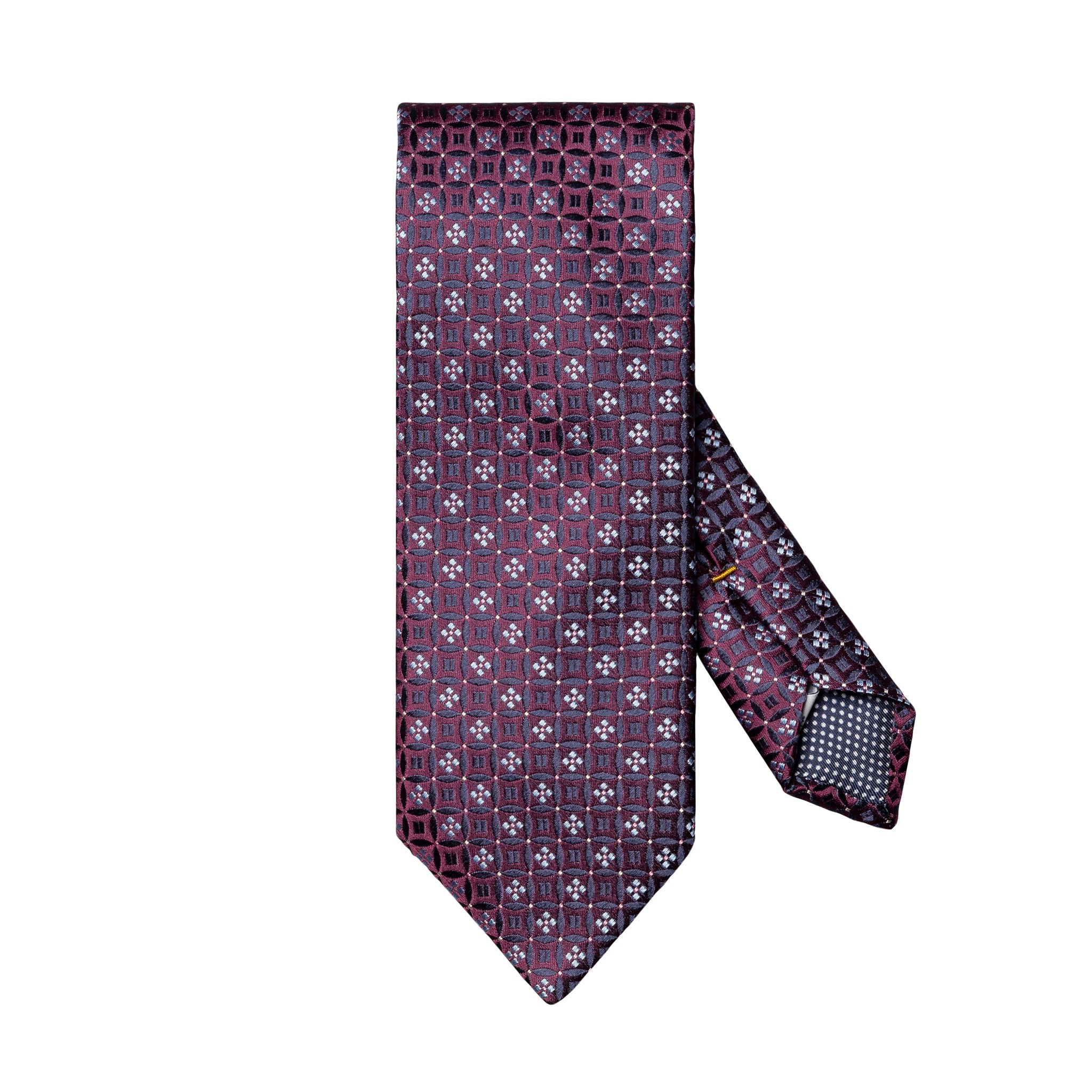 Dark Purple & Burgundy Floral Medallion Woven Silk Tie - ETON