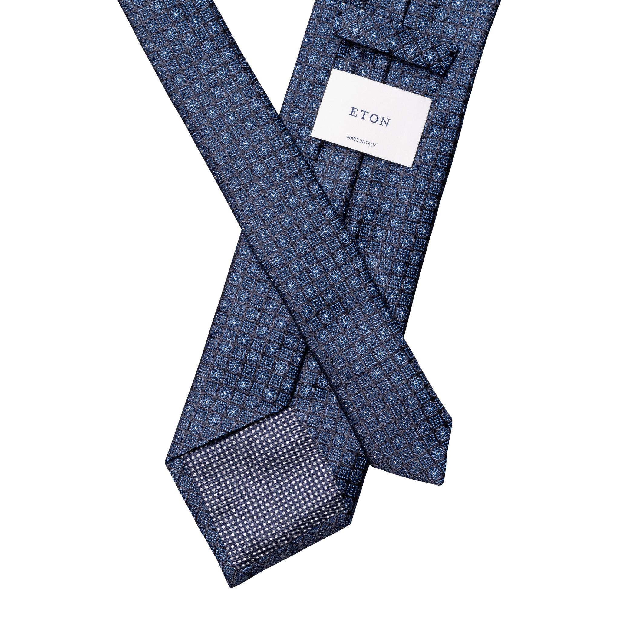 Navy Blue Medallion Woven Silk Tie - ETON