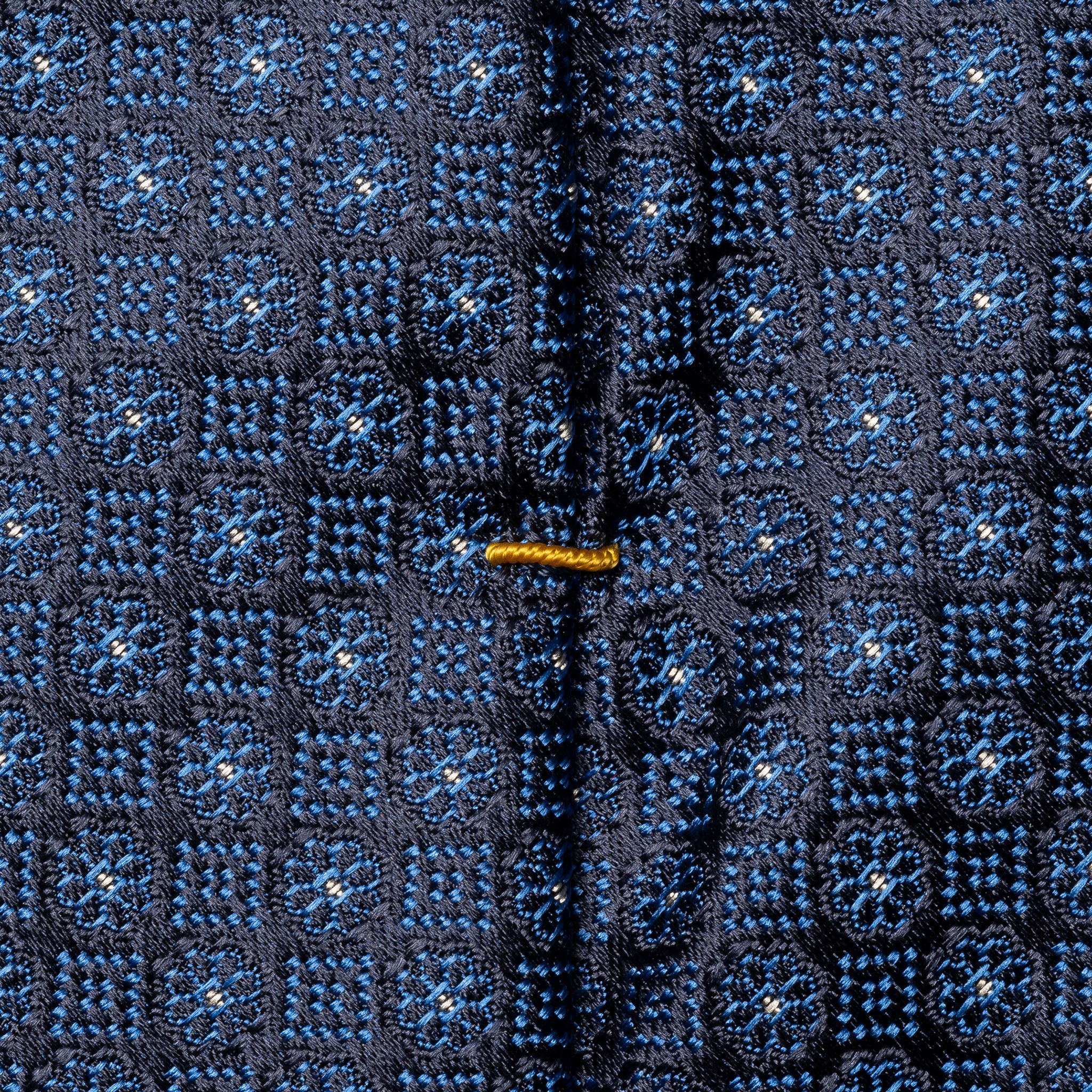 Navy Blue Medallion Woven Silk Tie - ETON