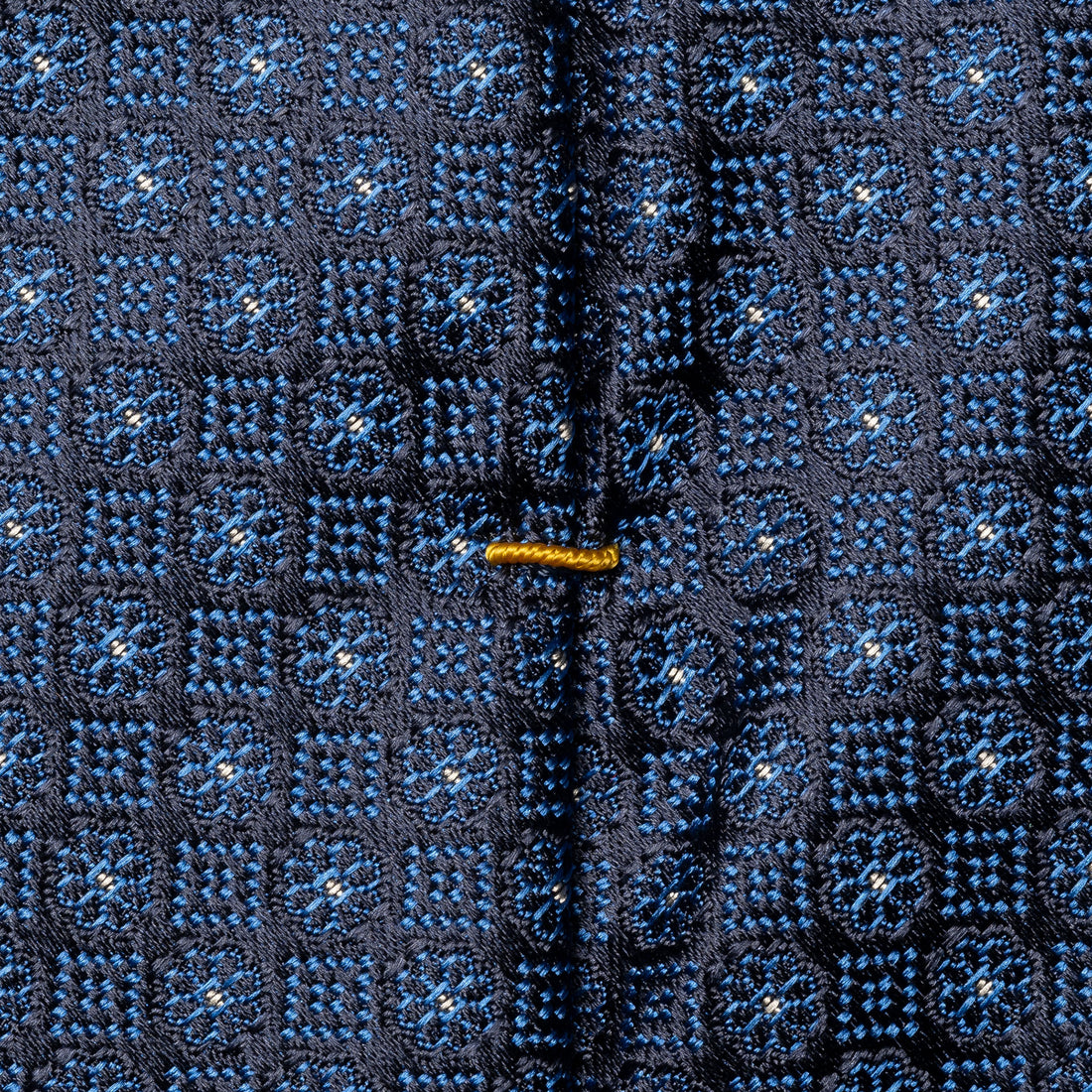 Navy Blue Medallion Woven Silk Tie - ETON