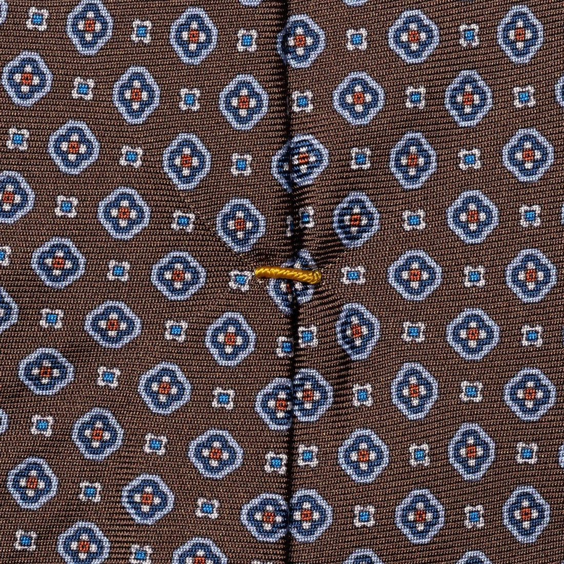 Brown Medallion Printed Silk Tie - ETON