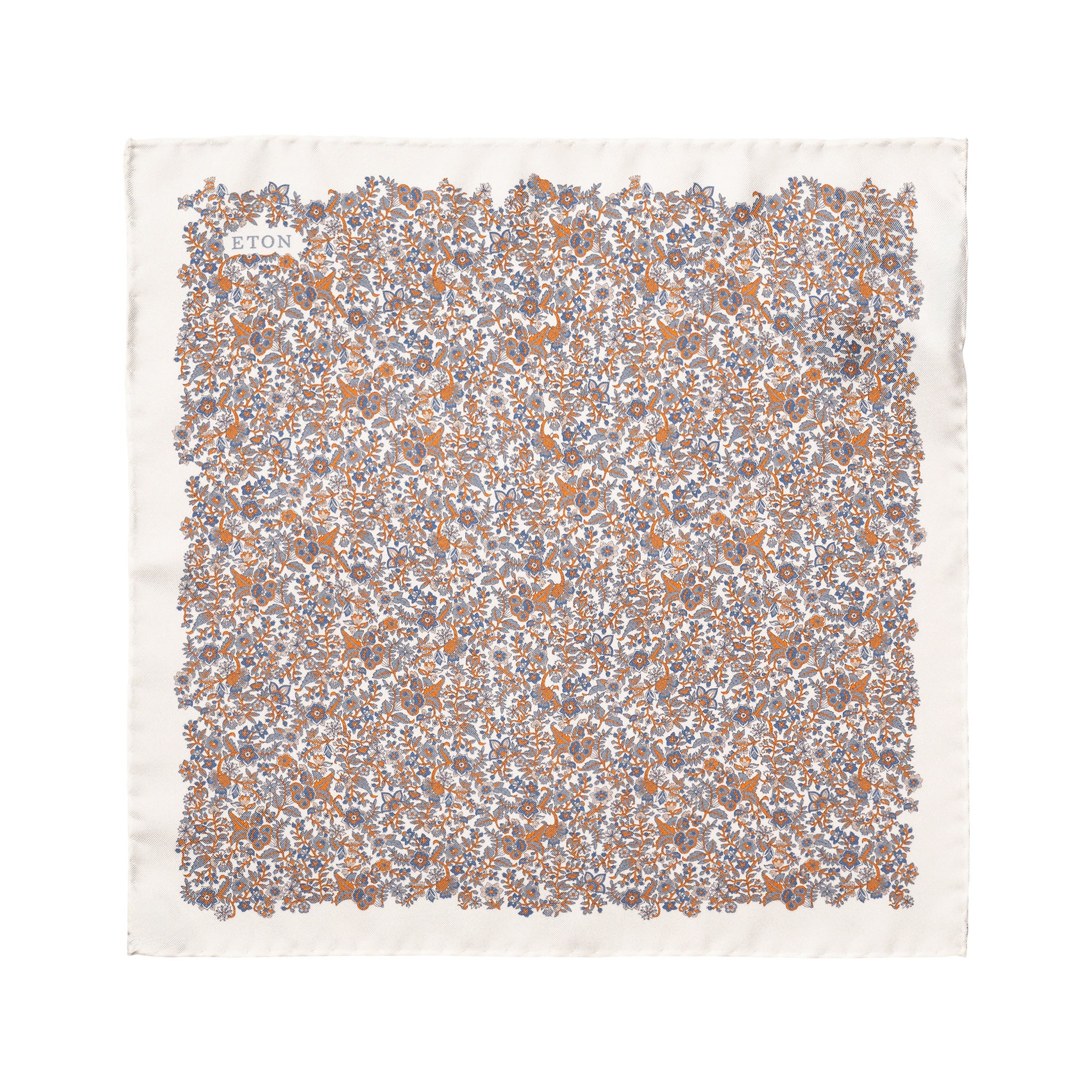 Multicolour Floral Silk Twill Pocket Square - ETON