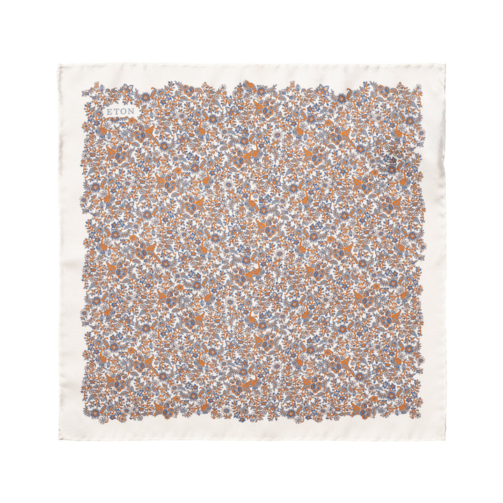Multicolour Floral Silk Twill Pocket Square - ETON