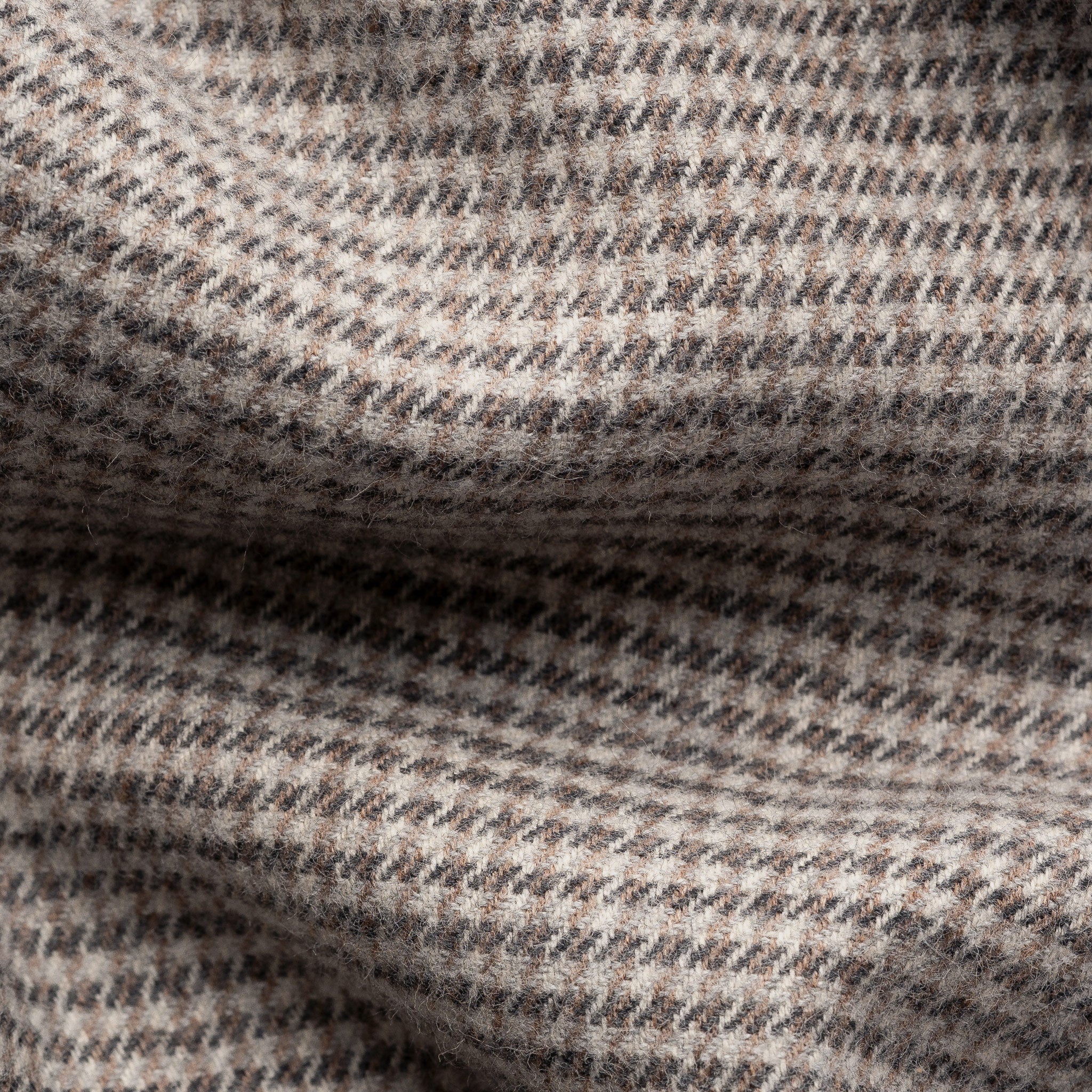 Brown Houndstooth Cotton Flannel Casual Fit Shirt - ETON