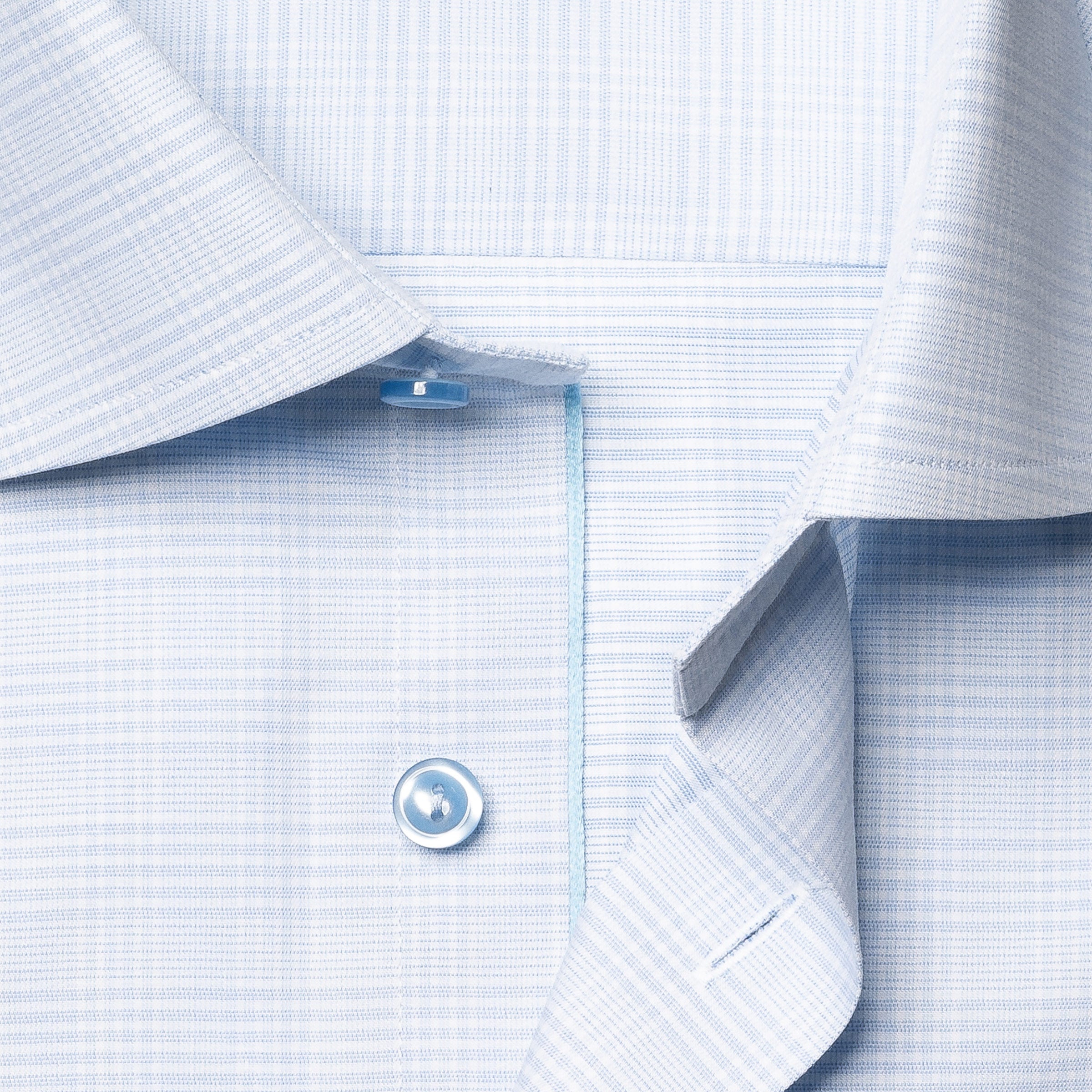 Light Blue Prince of Wales Check Signature Twill Contemporary Fit Shirt - ETON - Boutique Jacques International