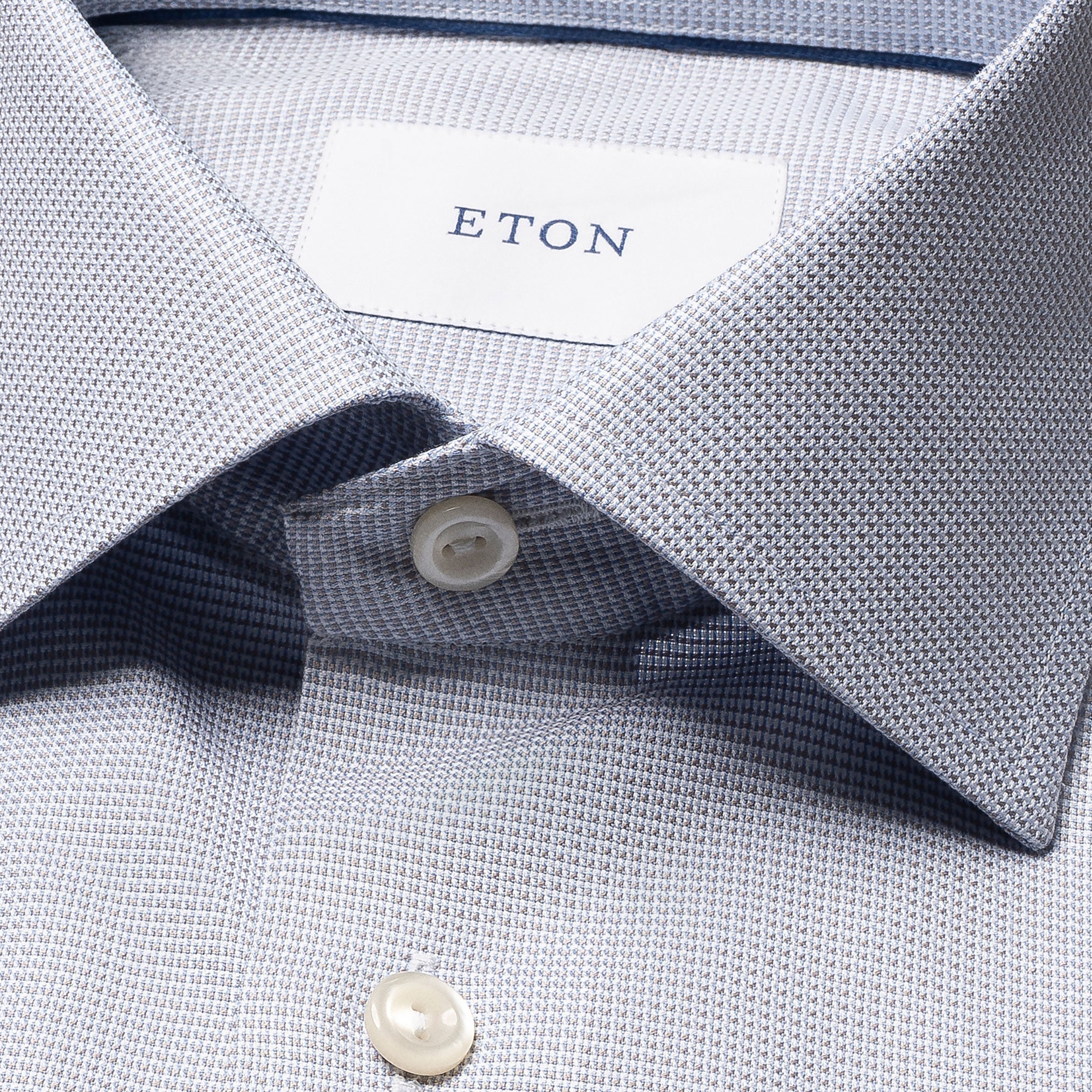 Gray-blue semi-solid dobby cotton dress shirt by ETON, cutaway collar