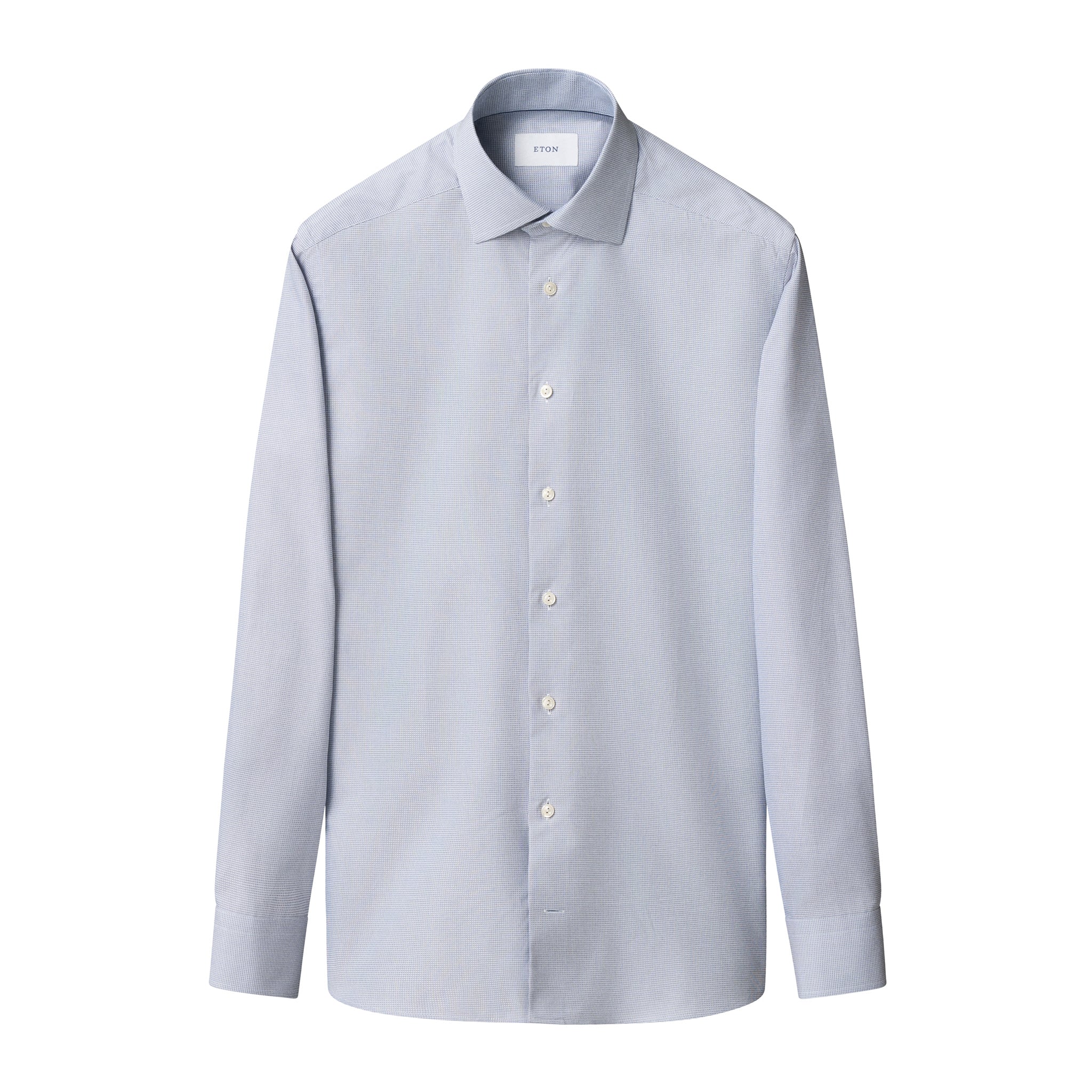 Gray-blue semi-solid dobby cotton dress shirt by ETON, cutaway collar