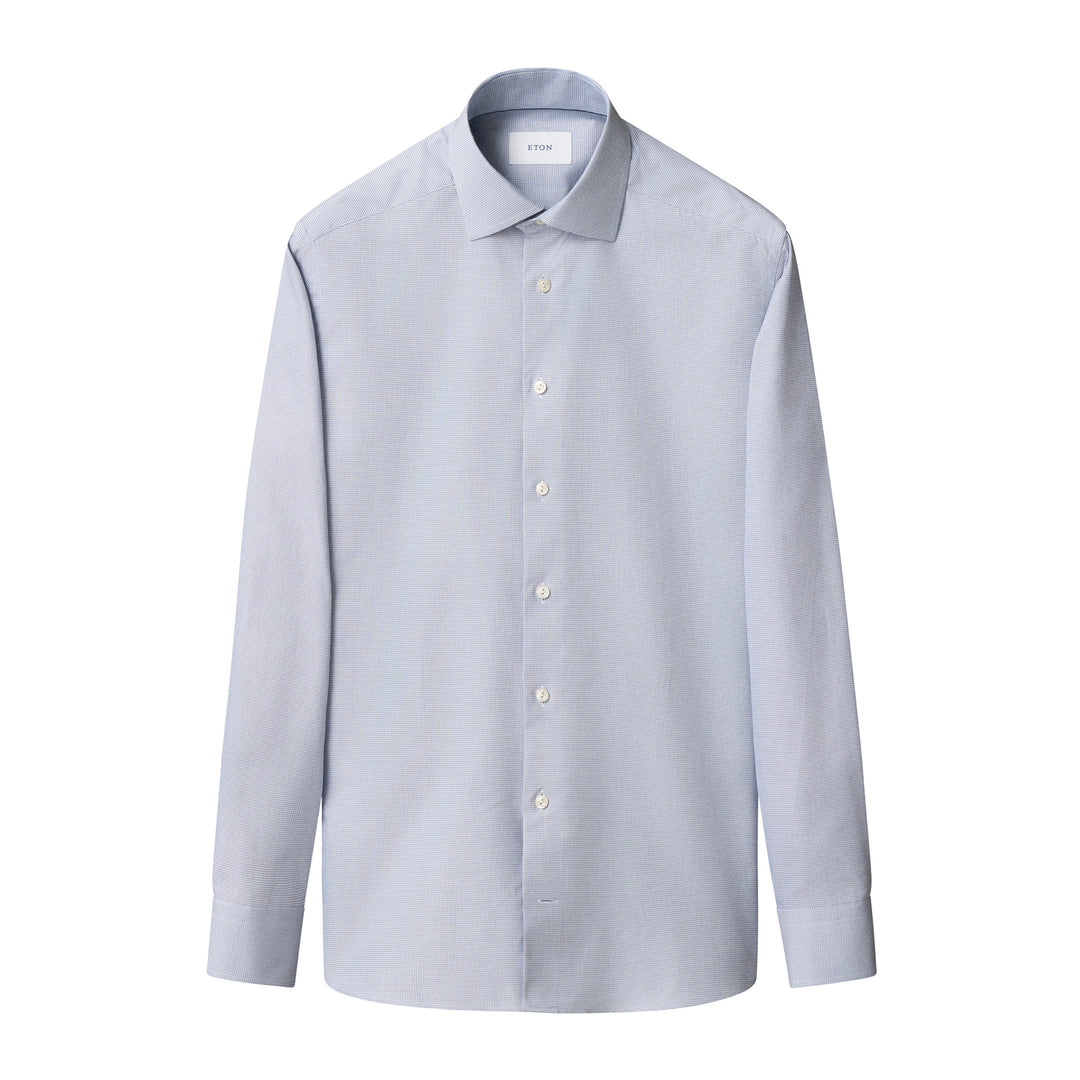 Gray-blue semi-solid dobby cotton dress shirt by ETON, cutaway collar