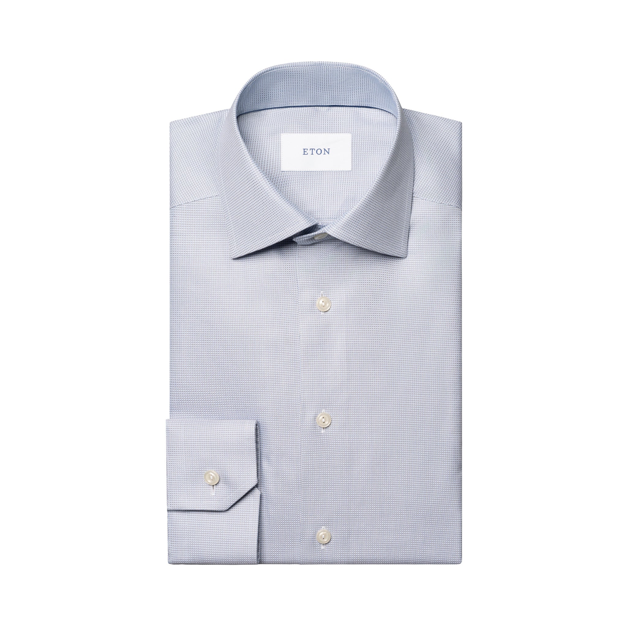 Gray-blue semi-solid dobby cotton dress shirt by ETON, cutaway collar