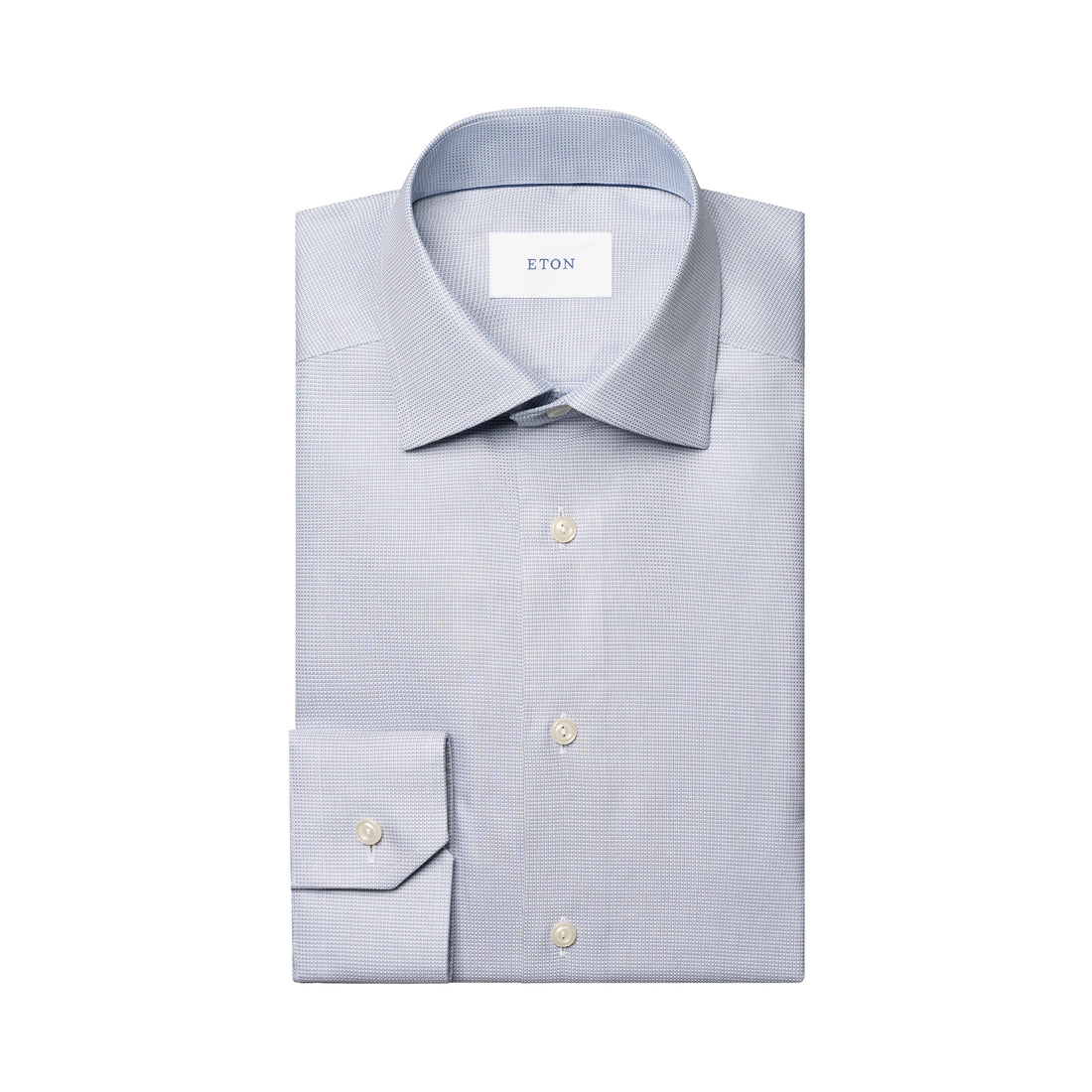 Gray-blue semi-solid dobby cotton dress shirt by ETON, cutaway collar