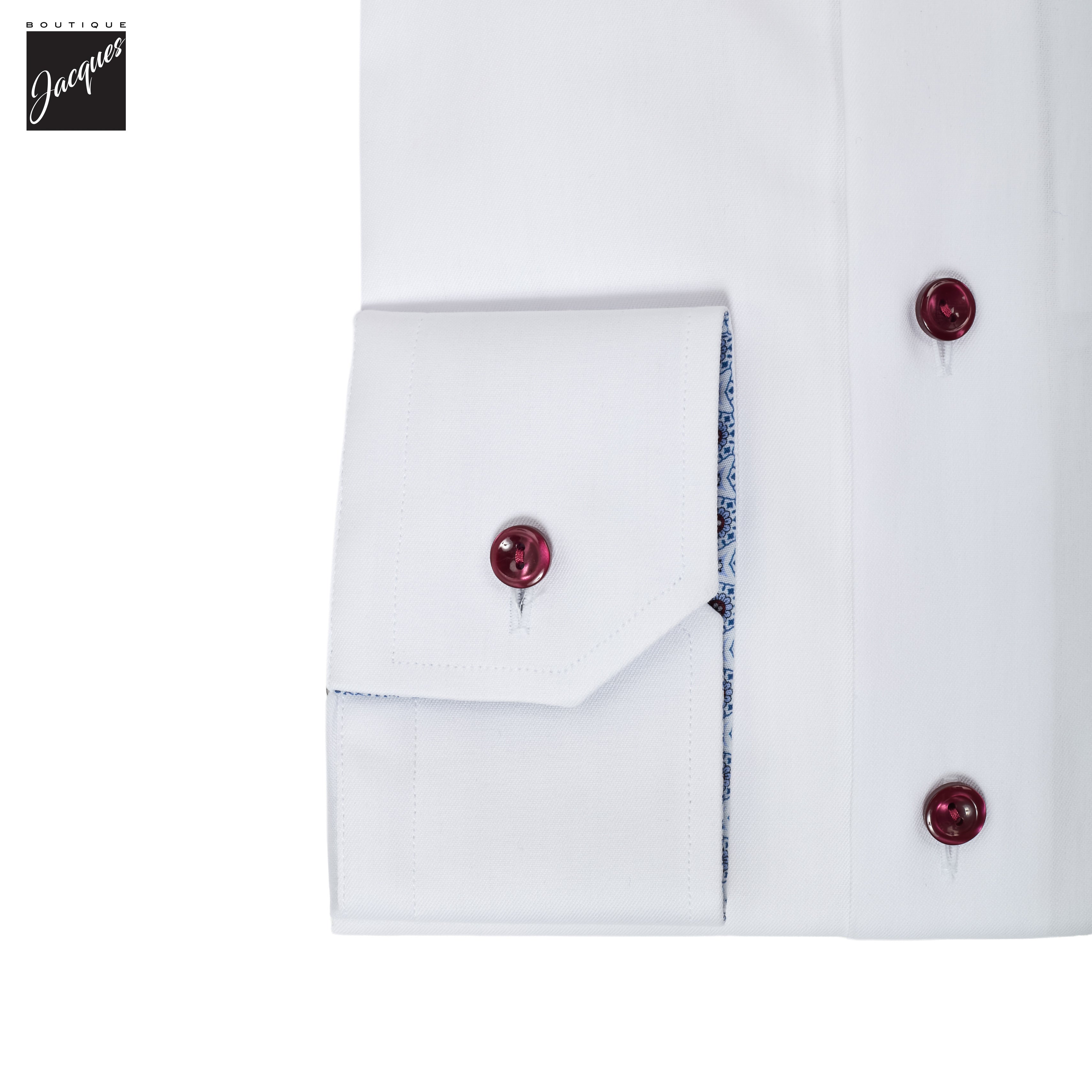 White Geometric Effect Signature Twill Contemporary Fit Shirt - ETON - Boutique Jacques International
