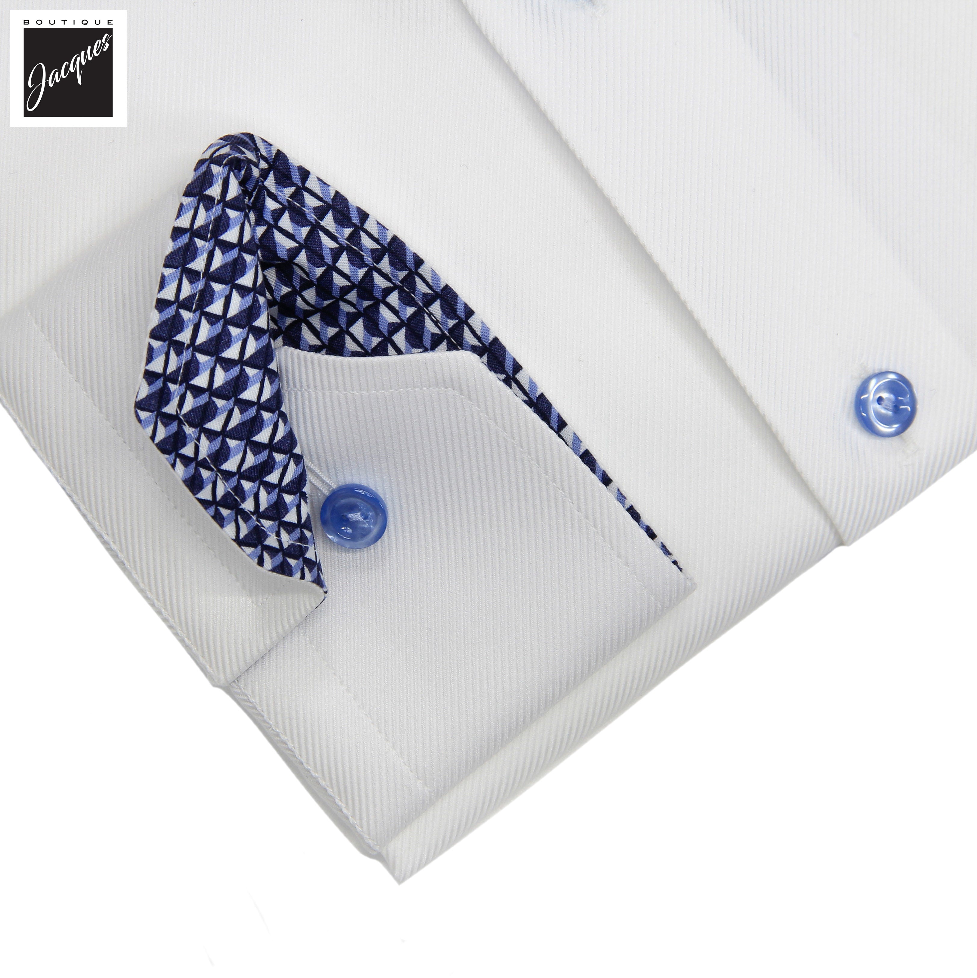 Chemise slim en twill texturé blanc - ETON
