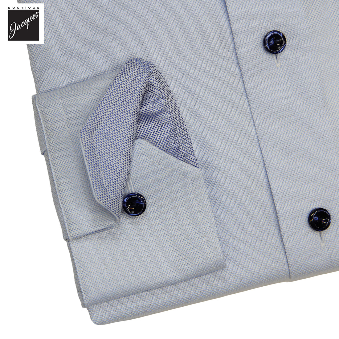Light Blue Solid Royal Oxford Effect Slim Fit Dress Shirt - ETON